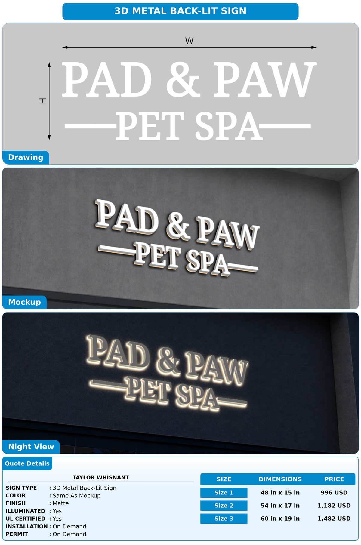 CUSTOM MOCKUP SIGN FOR Taylor Whisnant