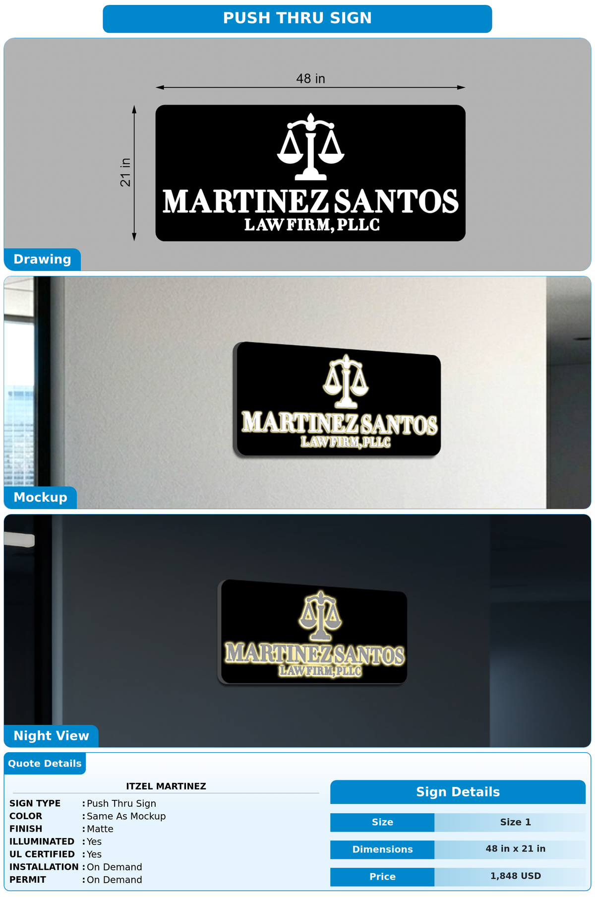 CUSTOM MOCKUP SIGN FOR Itzel Martinez