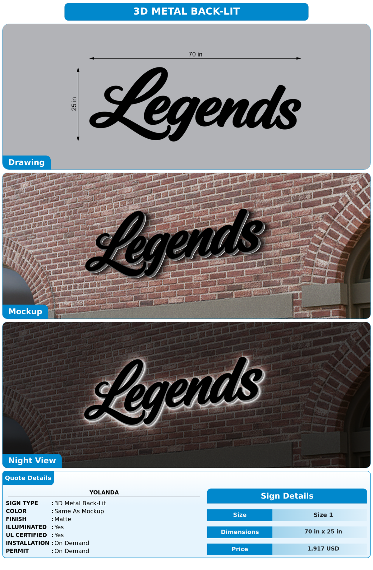 CUSTOM MOCKUP SIGN FOR Yolanda
