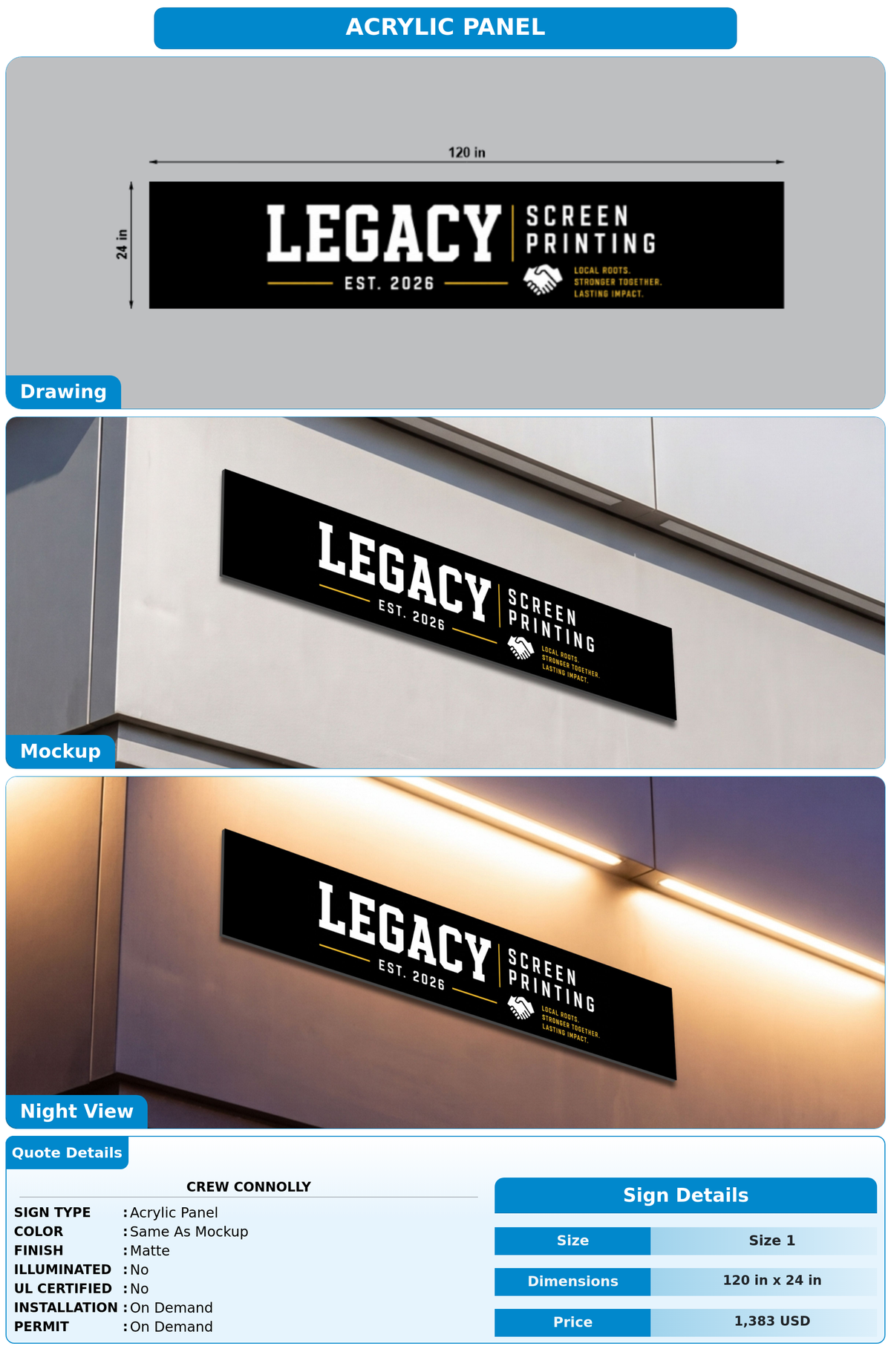 CUSTOM MOCKUP SIGN FOR Crew Connolly