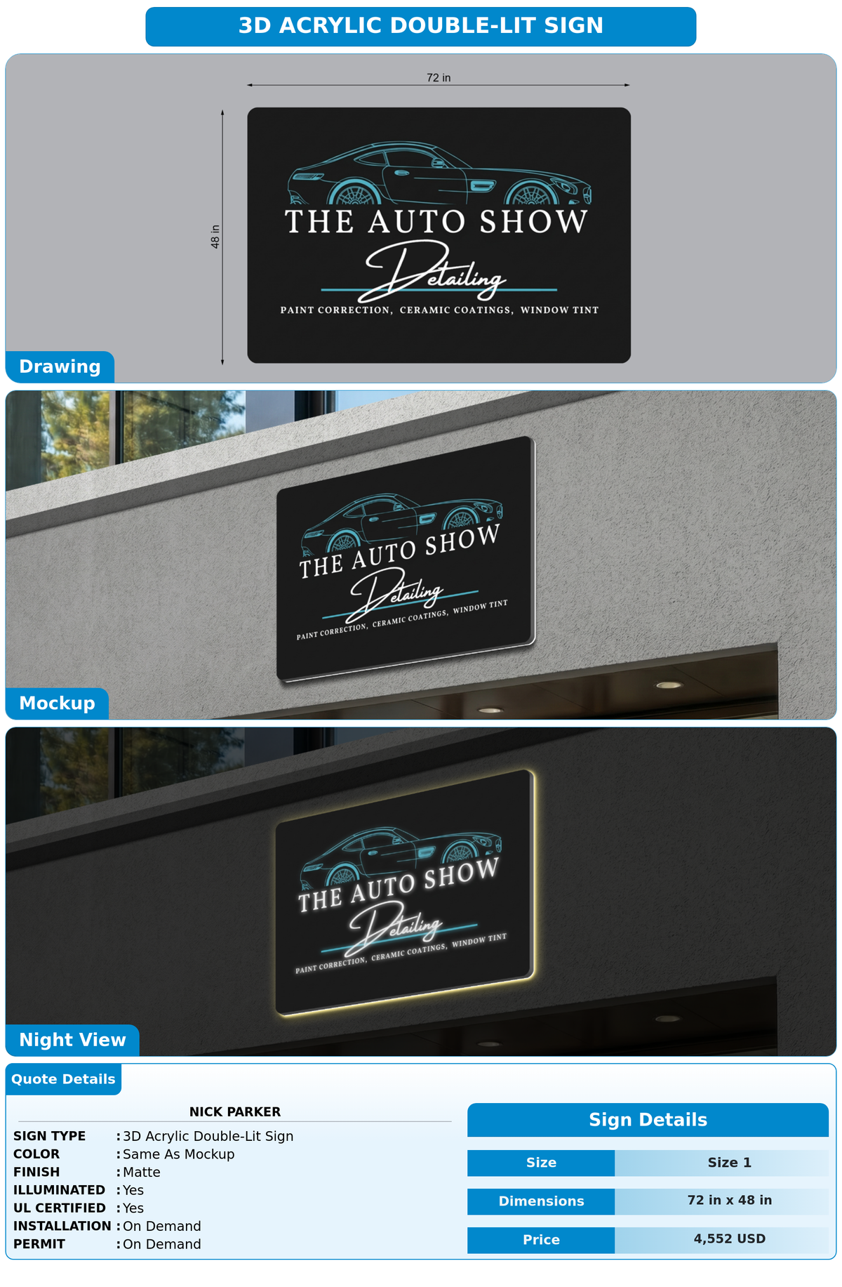CUSTOM MOCKUP SIGN FOR Nick Parker