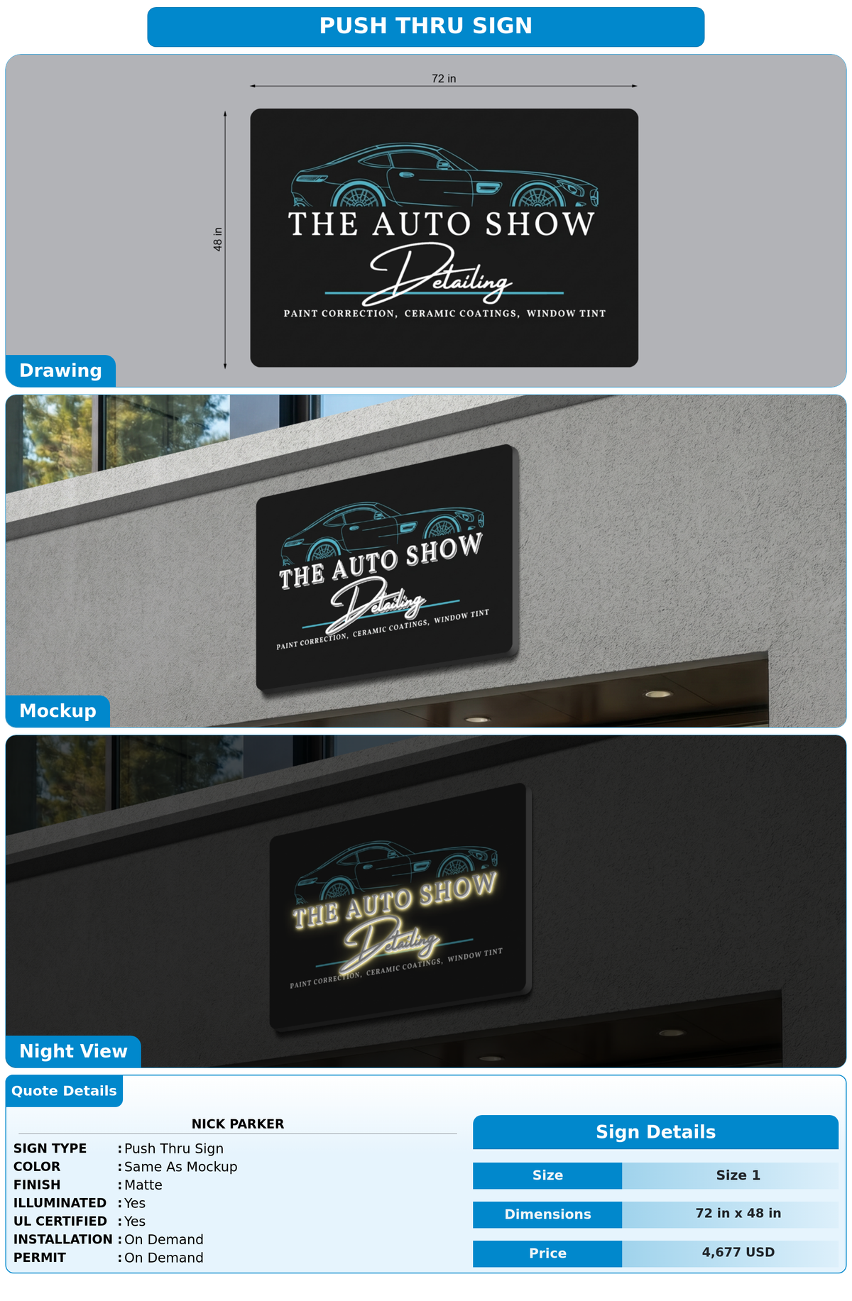 CUSTOM MOCKUP SIGN FOR Nick Parker