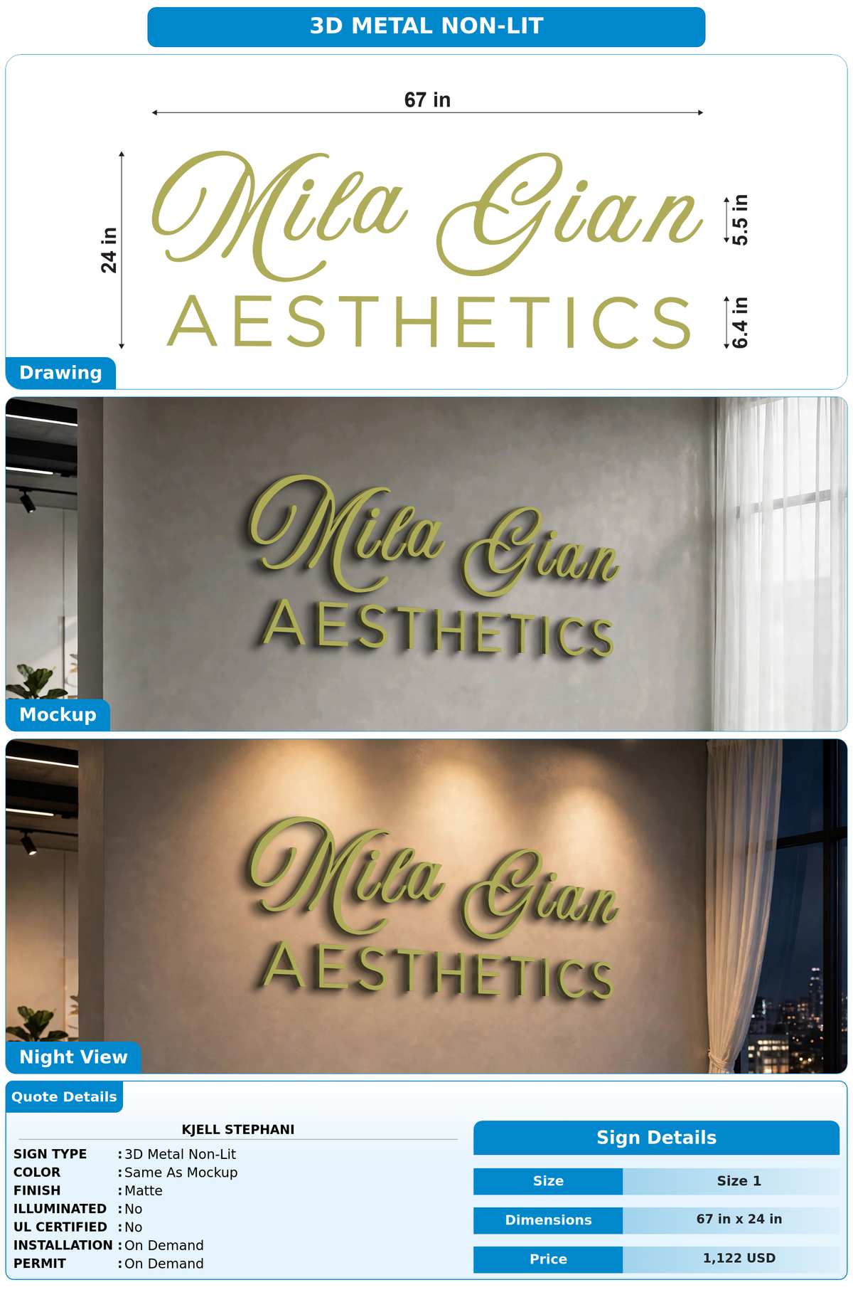 CUSTOM MOCKUP SIGN FOR Kjell Stephani