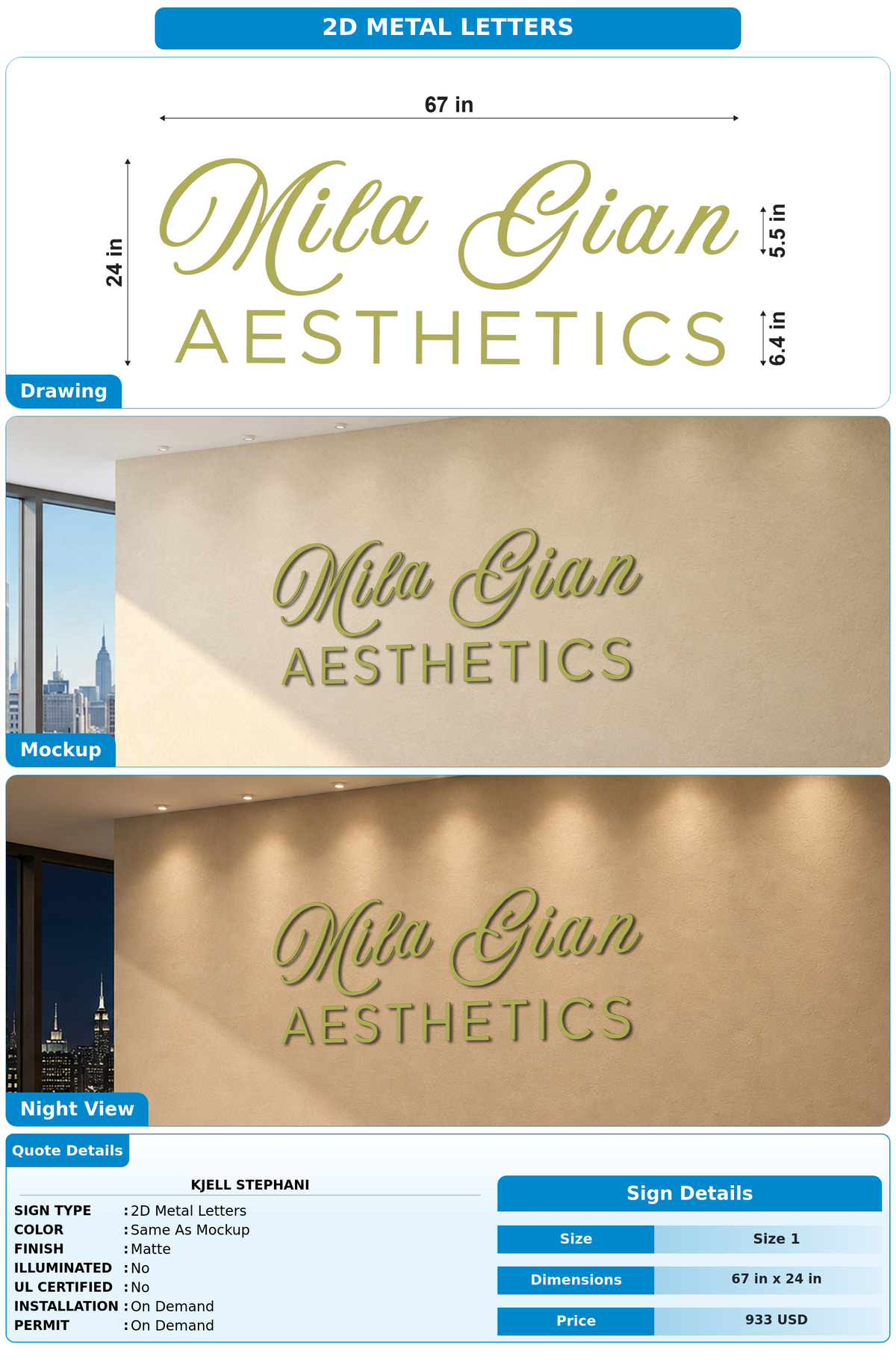 CUSTOM MOCKUP SIGN FOR Kjell Stephani