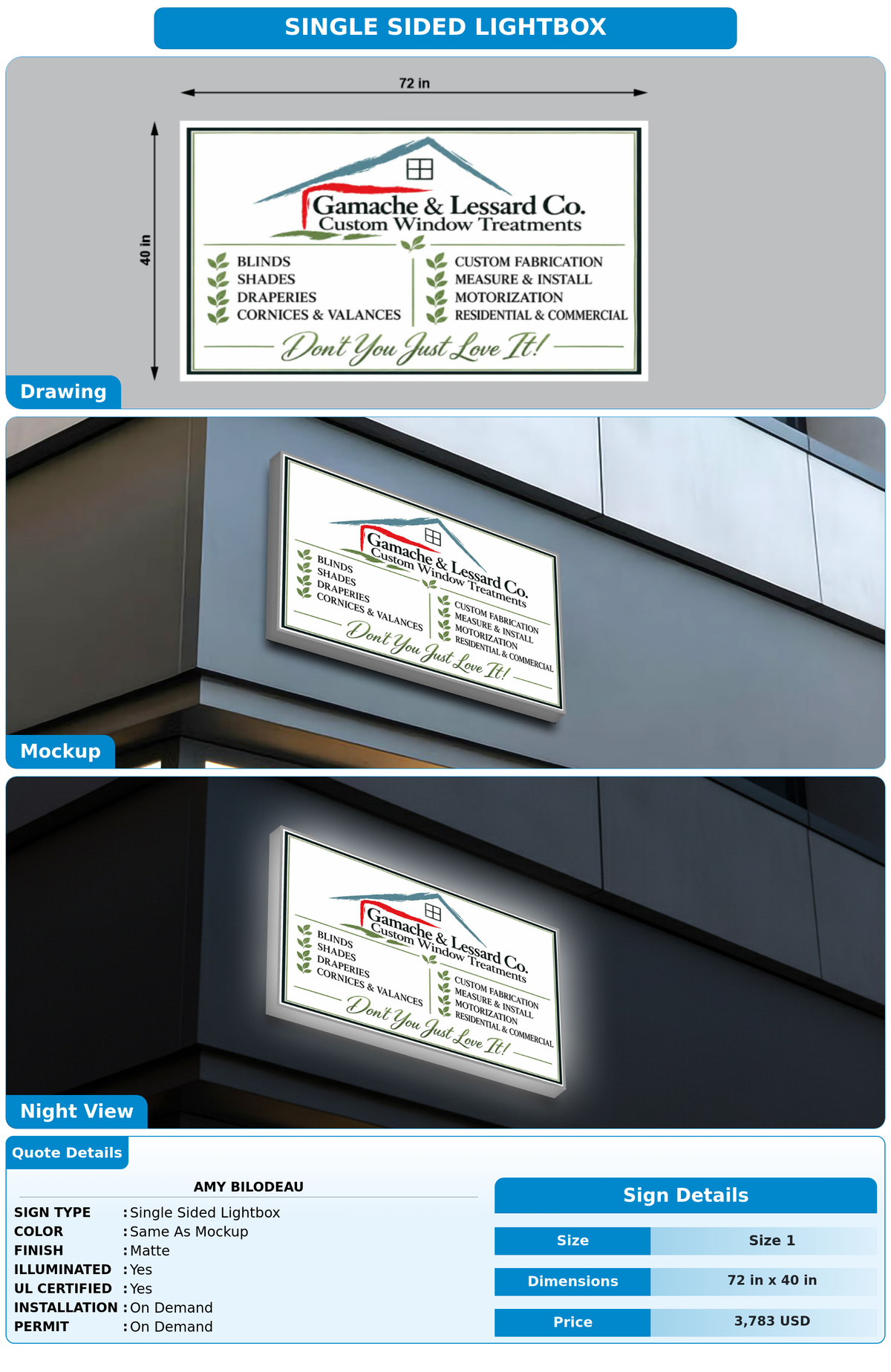 CUSTOM MOCKUP SIGN FOR Amy Bilodeau
