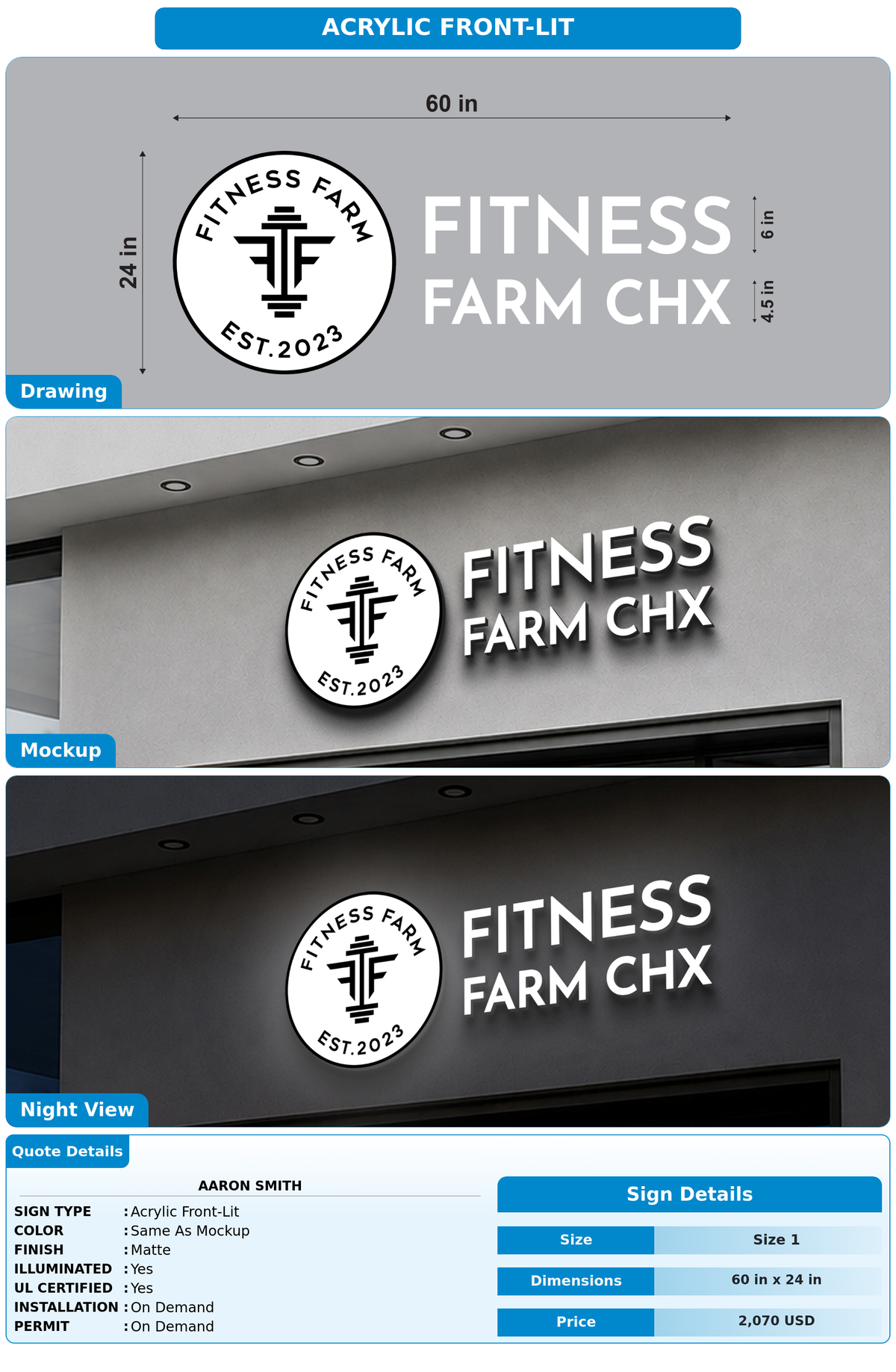 CUSTOM MOCKUP SIGN FOR Aaron Smith