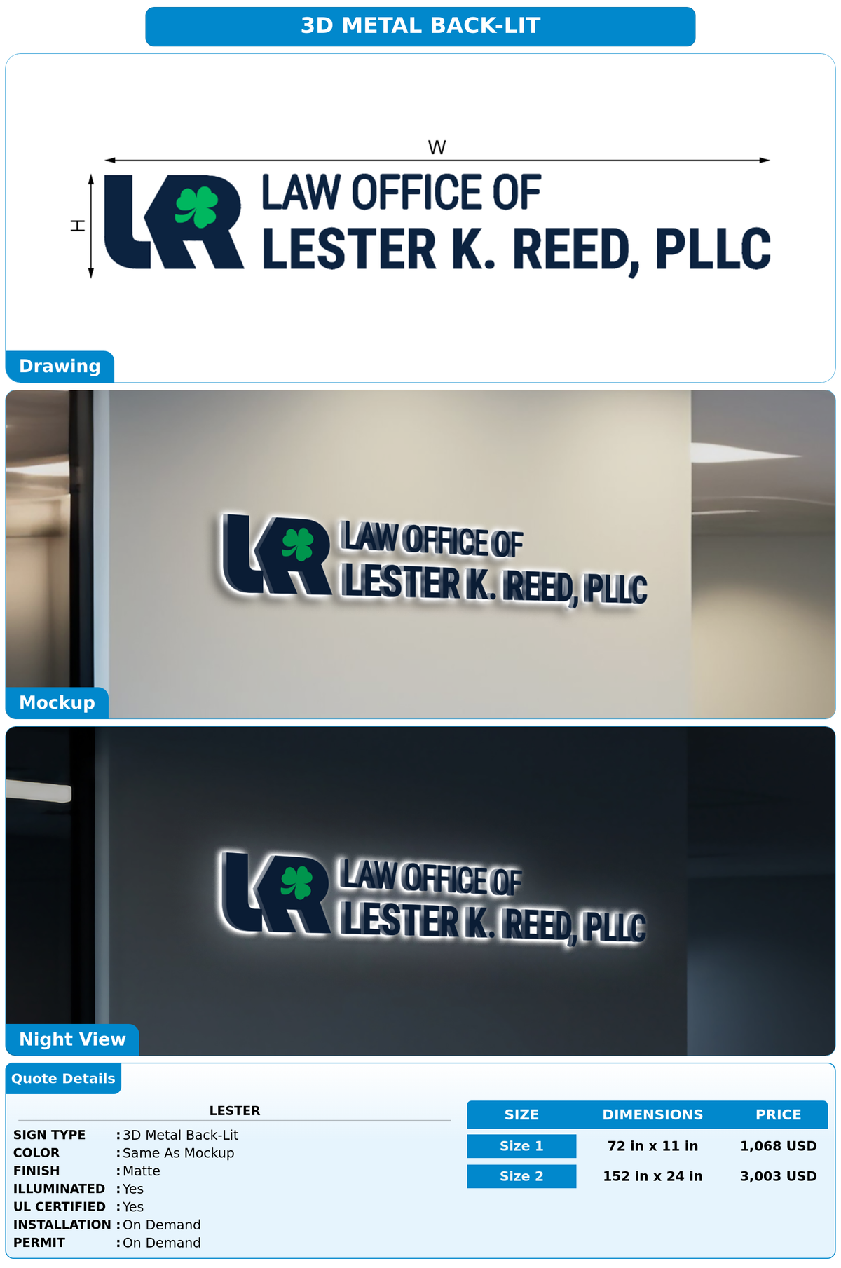 CUSTOM MOCKUP SIGN FOR Lester