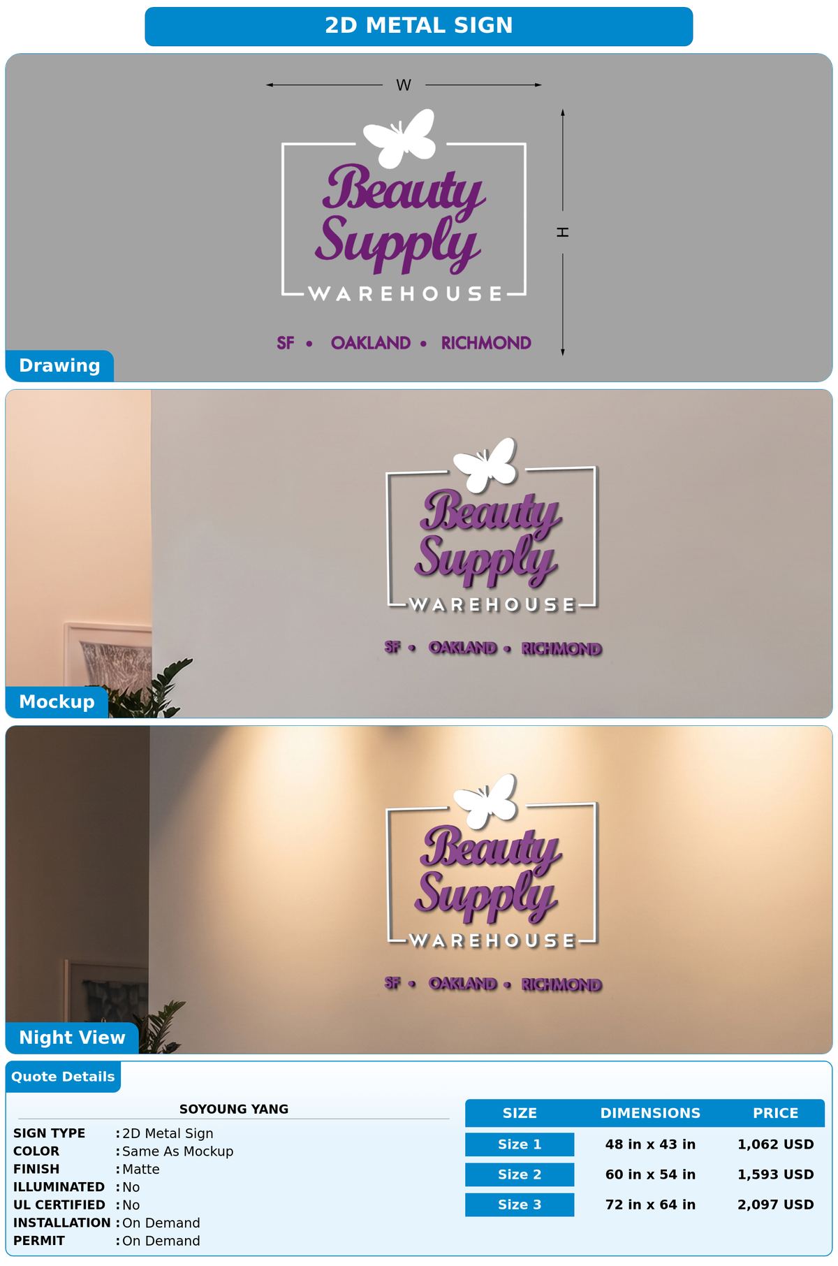 CUSTOM MOCKUP SIGN FOR Soyoung Yang