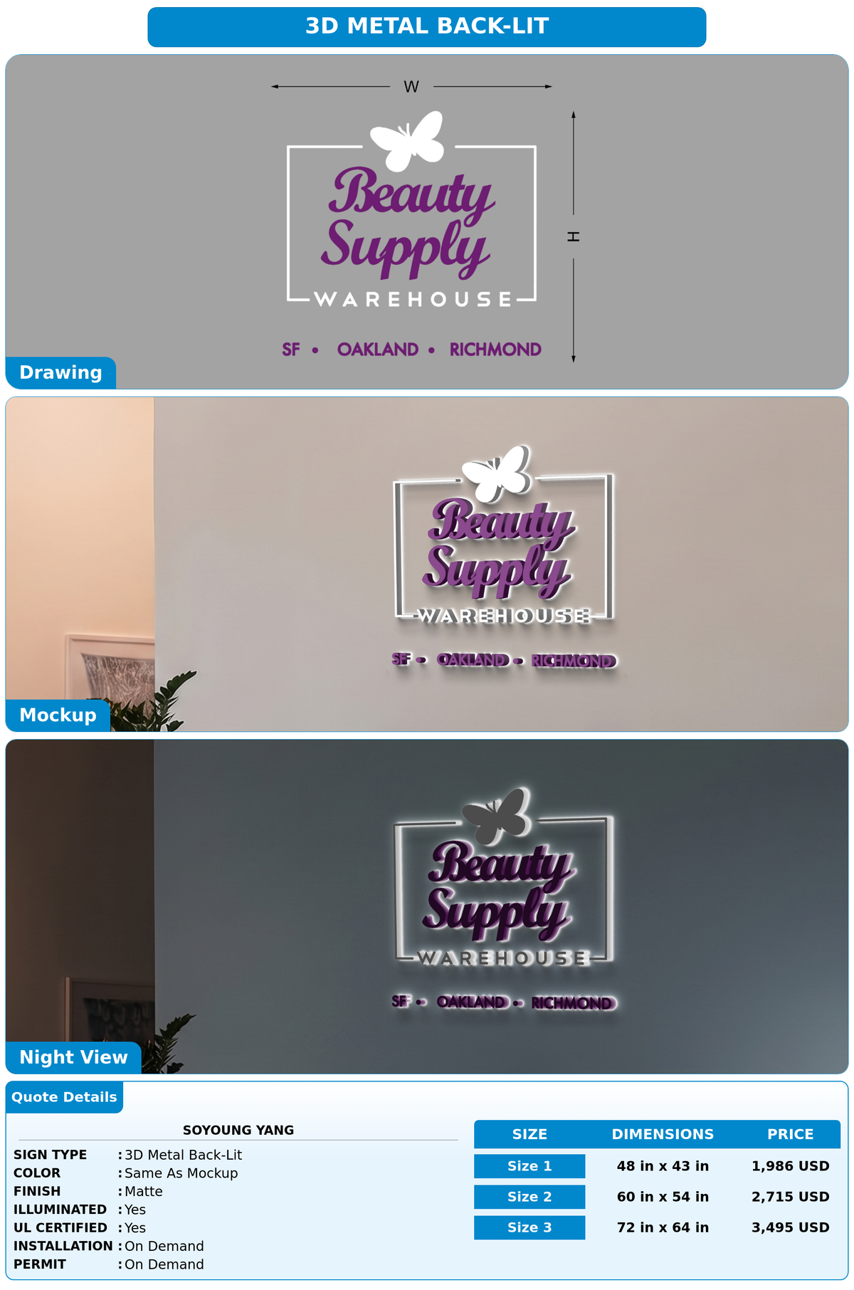 CUSTOM MOCKUP SIGN FOR Soyoung Yang
