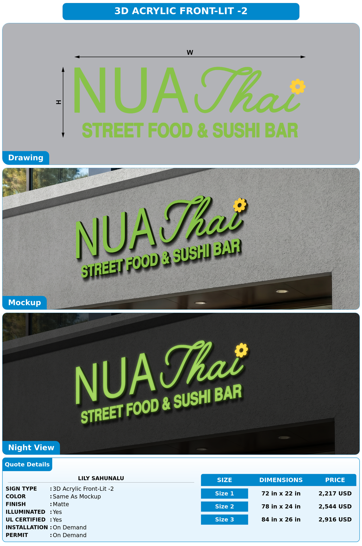 CUSTOM MOCKUP SIGN FOR Lily Sahunalu