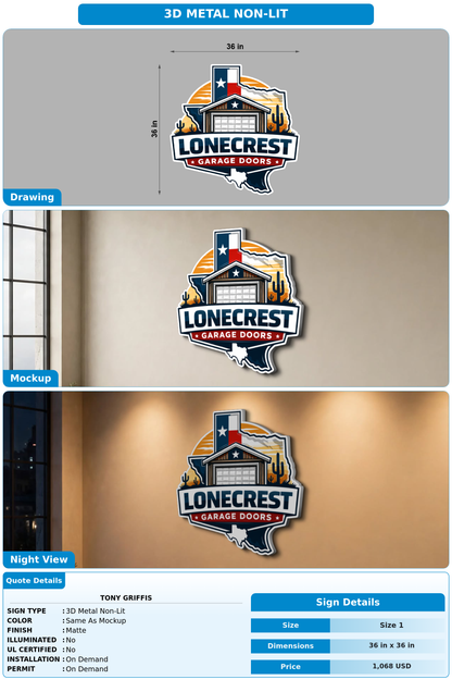 CUSTOM MOCKUP SIGN FOR Tony Griffis