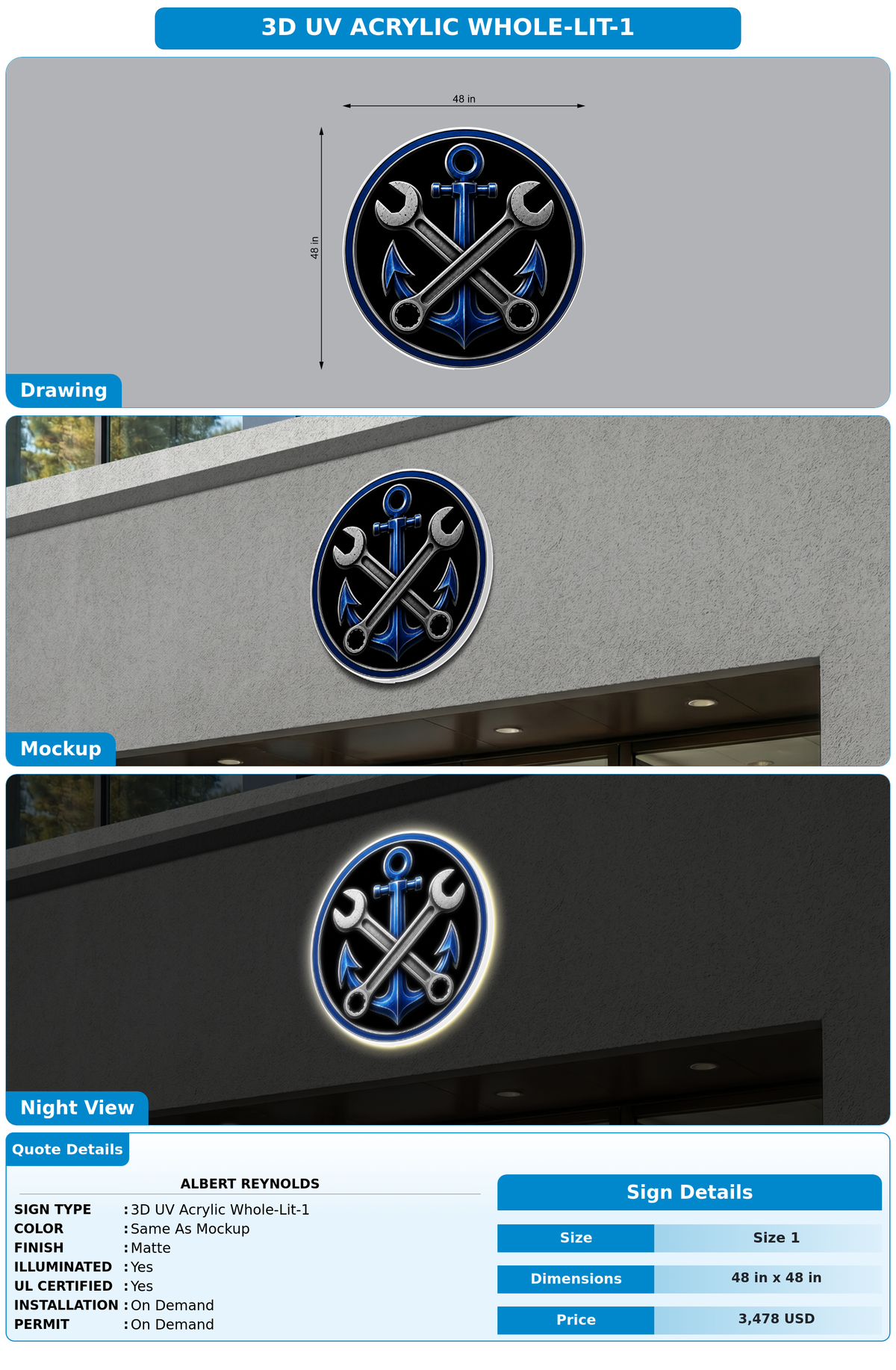 CUSTOM MOCKUP SIGN FOR Albert Reynolds