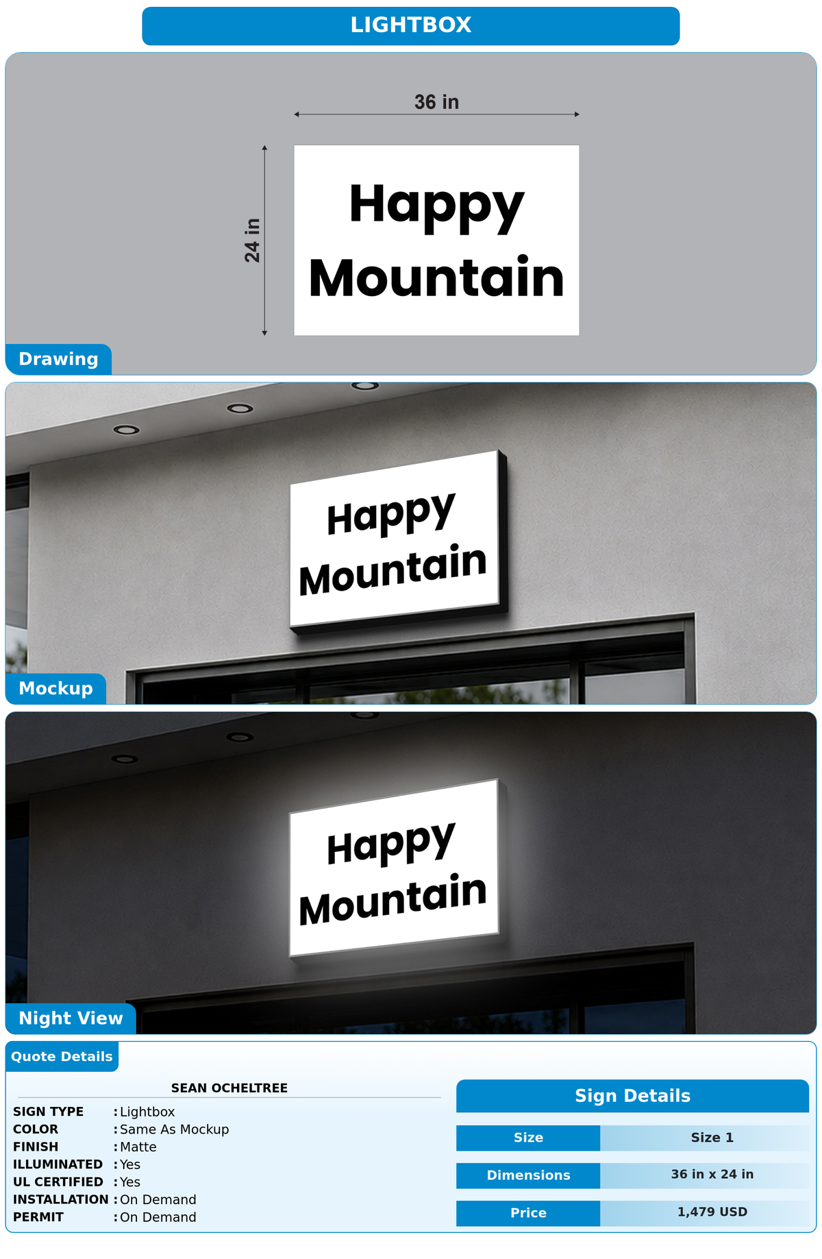 CUSTOM MOCKUP SIGN FOR Sean Ocheltree