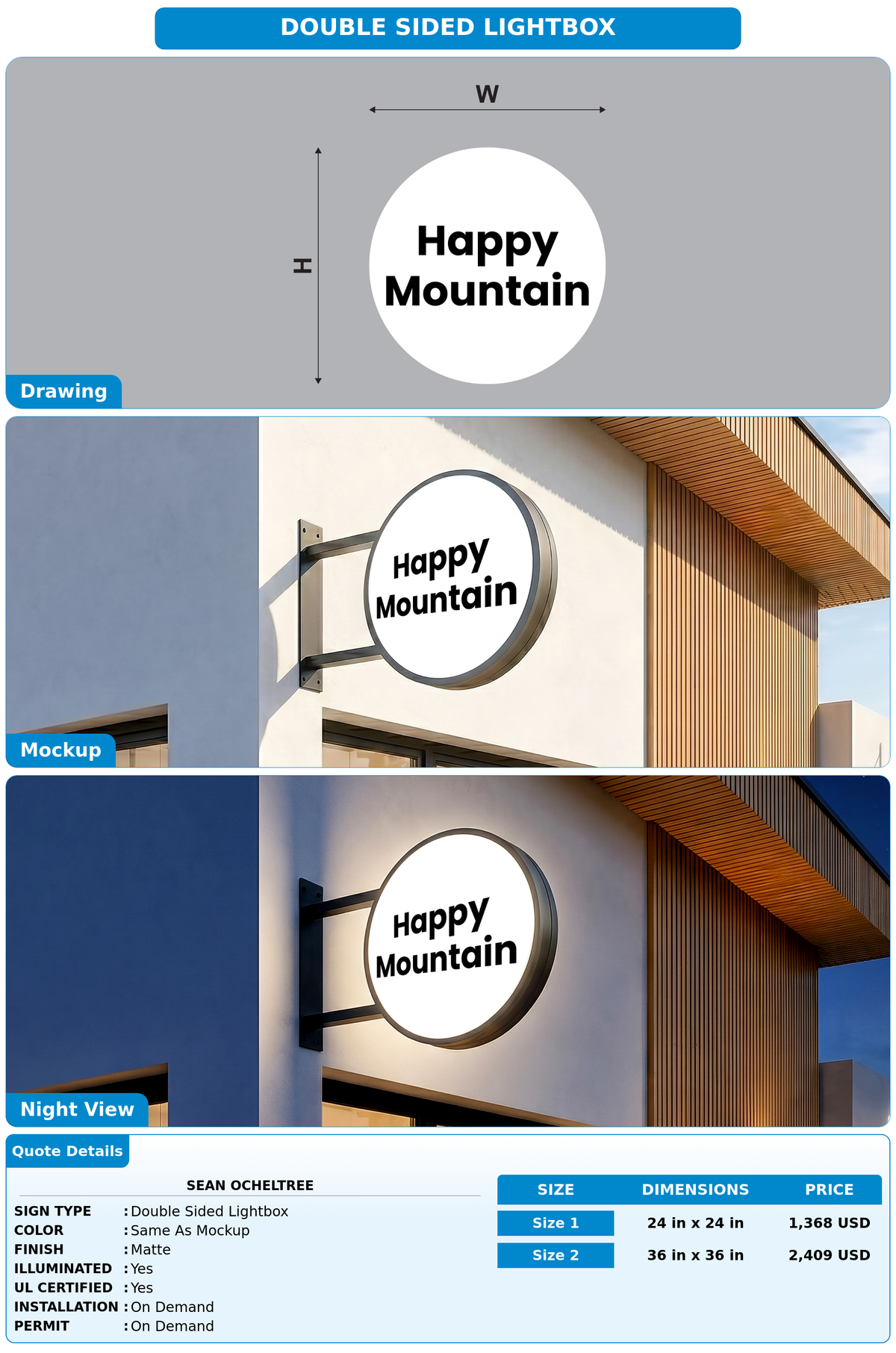 CUSTOM MOCKUP SIGN FOR Sean Ocheltree