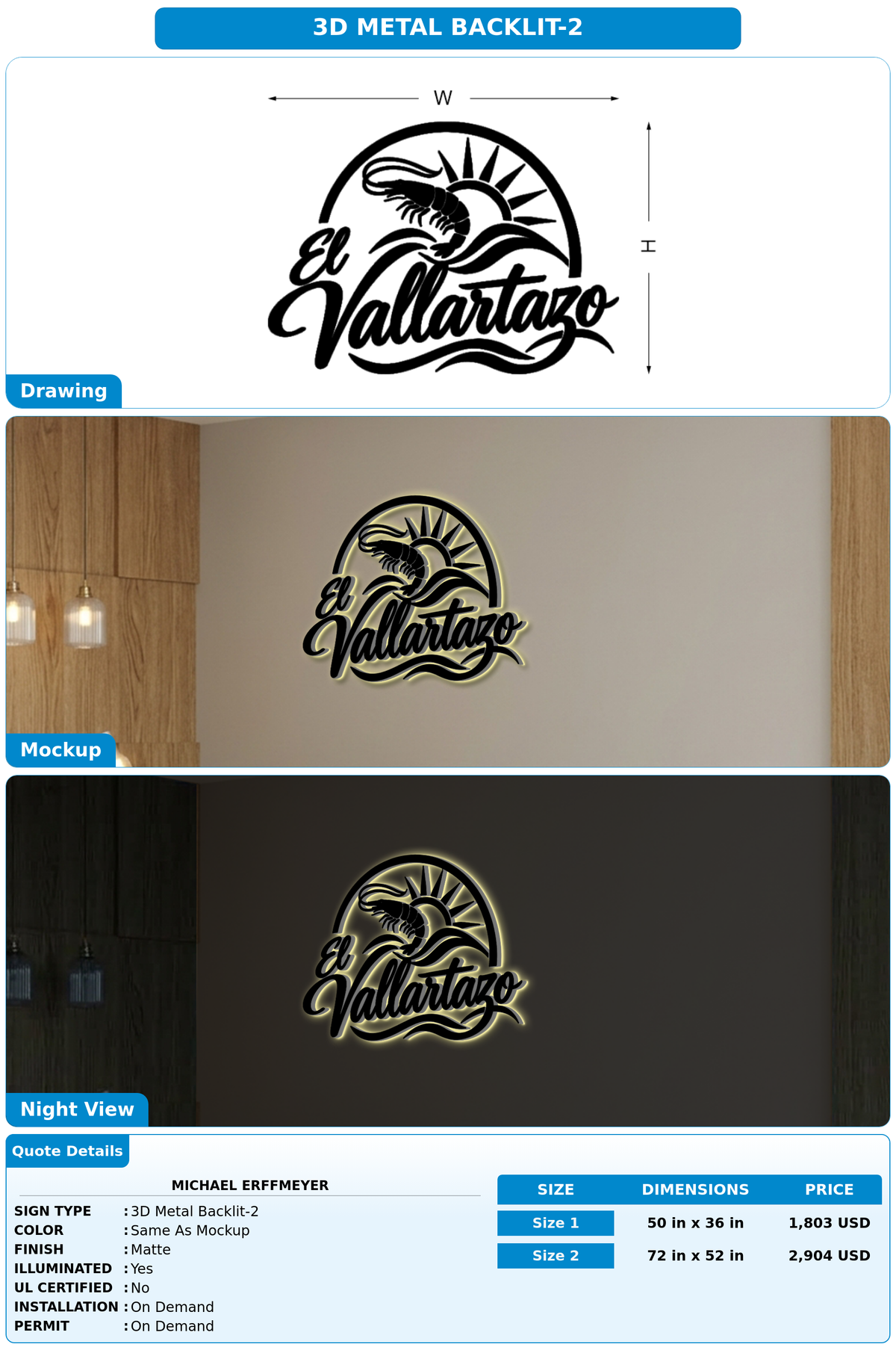CUSTOM MOCKUP SIGN FOR Michael Erffmeyer