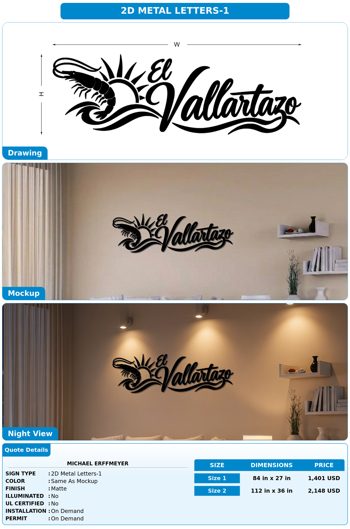 CUSTOM MOCKUP SIGN FOR Michael Erffmeyer