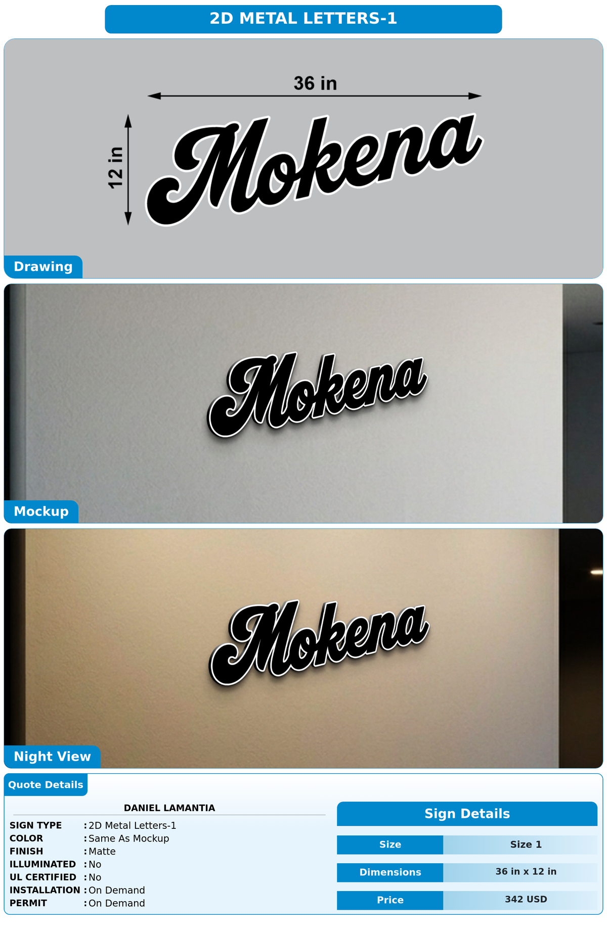 CUSTOM MOCKUP SIGN FOR Daniel LaMantia