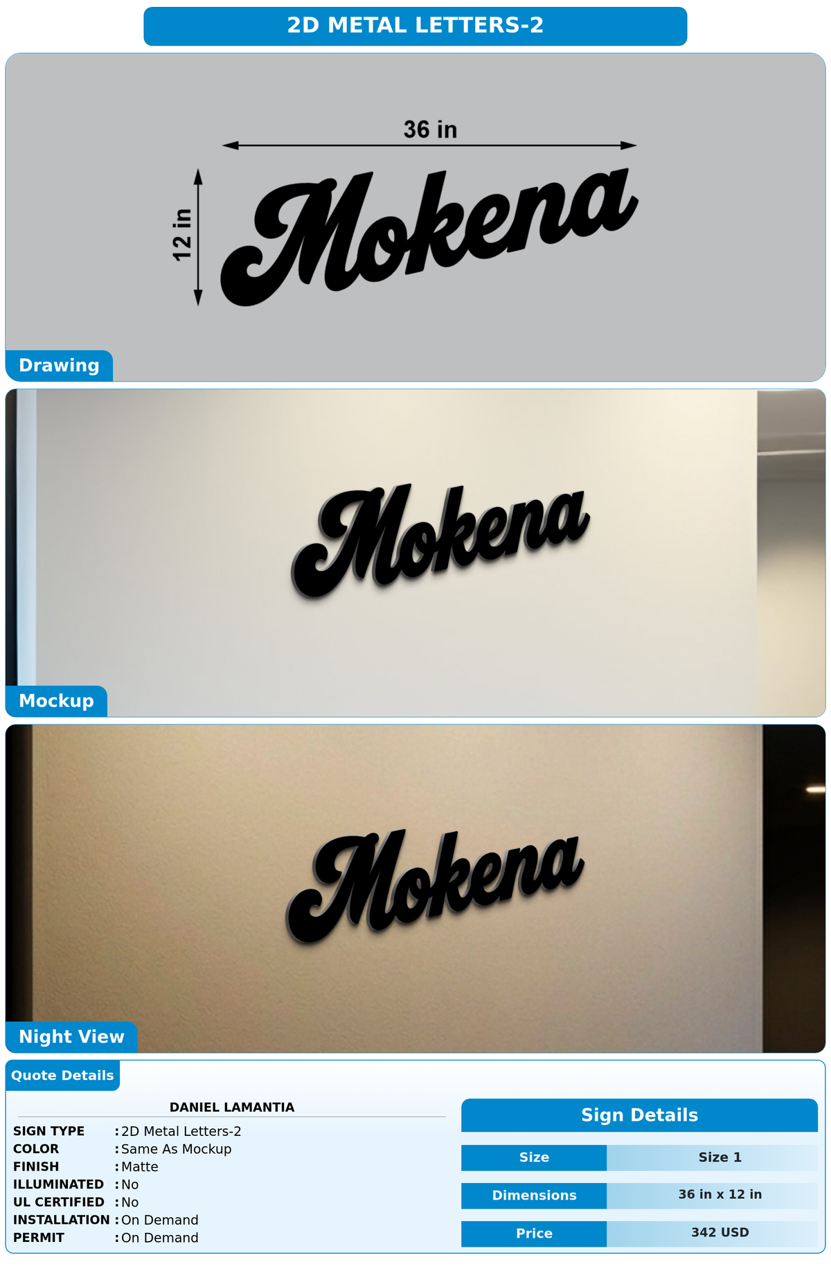 CUSTOM MOCKUP SIGN FOR Daniel LaMantia