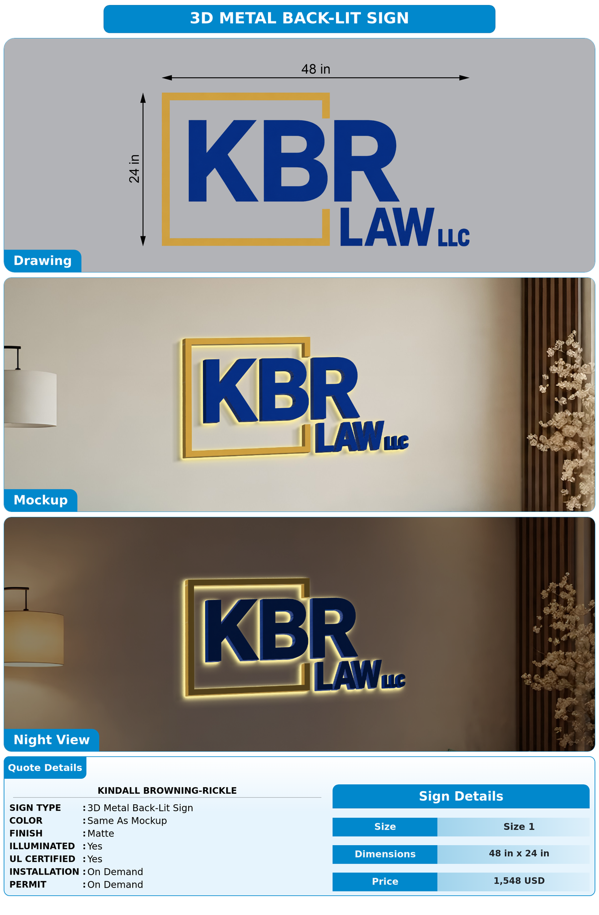 CUSTOM MOCKUP SIGN FOR Kindall Browning-Rickle