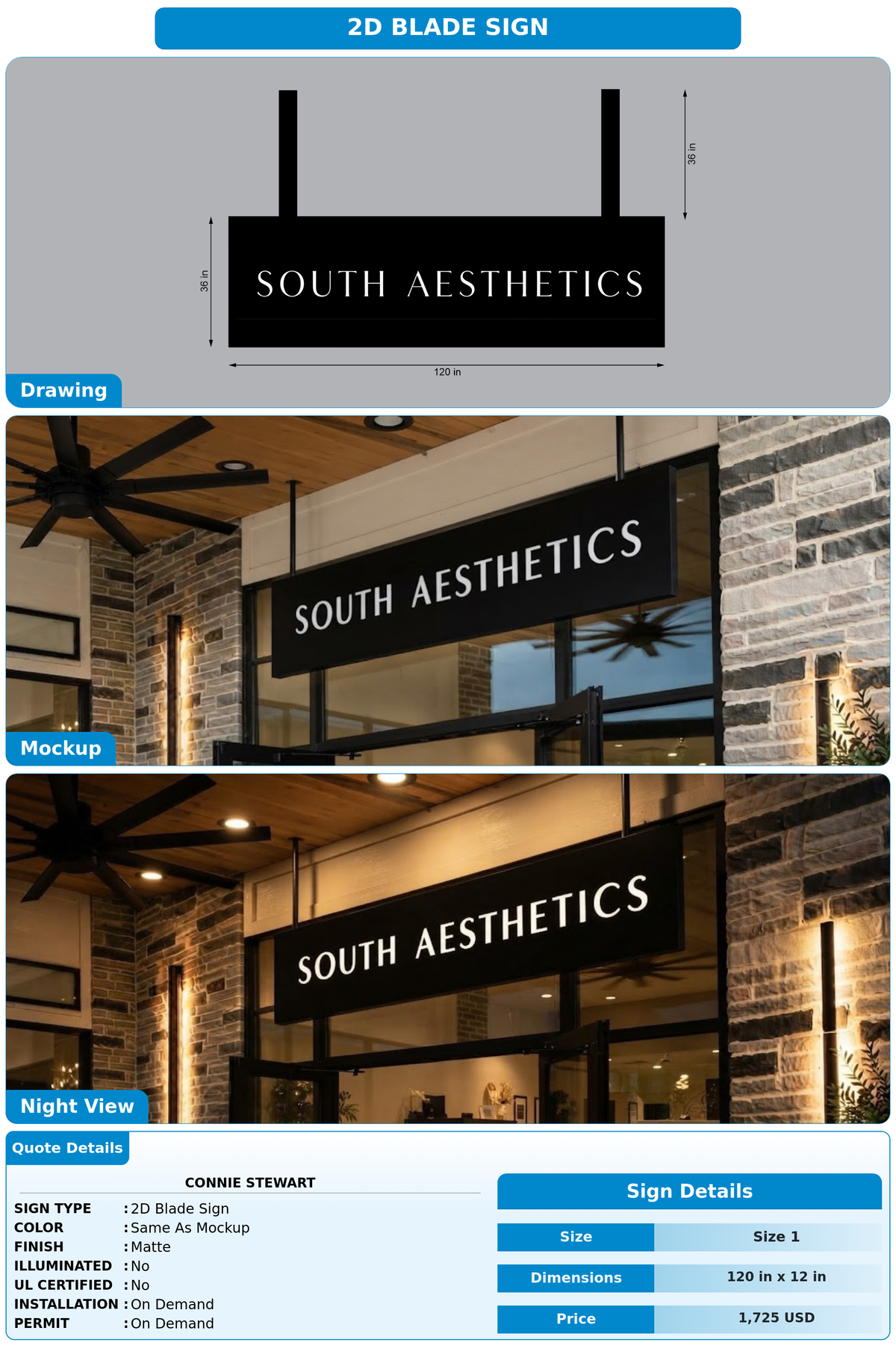 CUSTOM MOCKUP SIGN FOR Connie Stewart