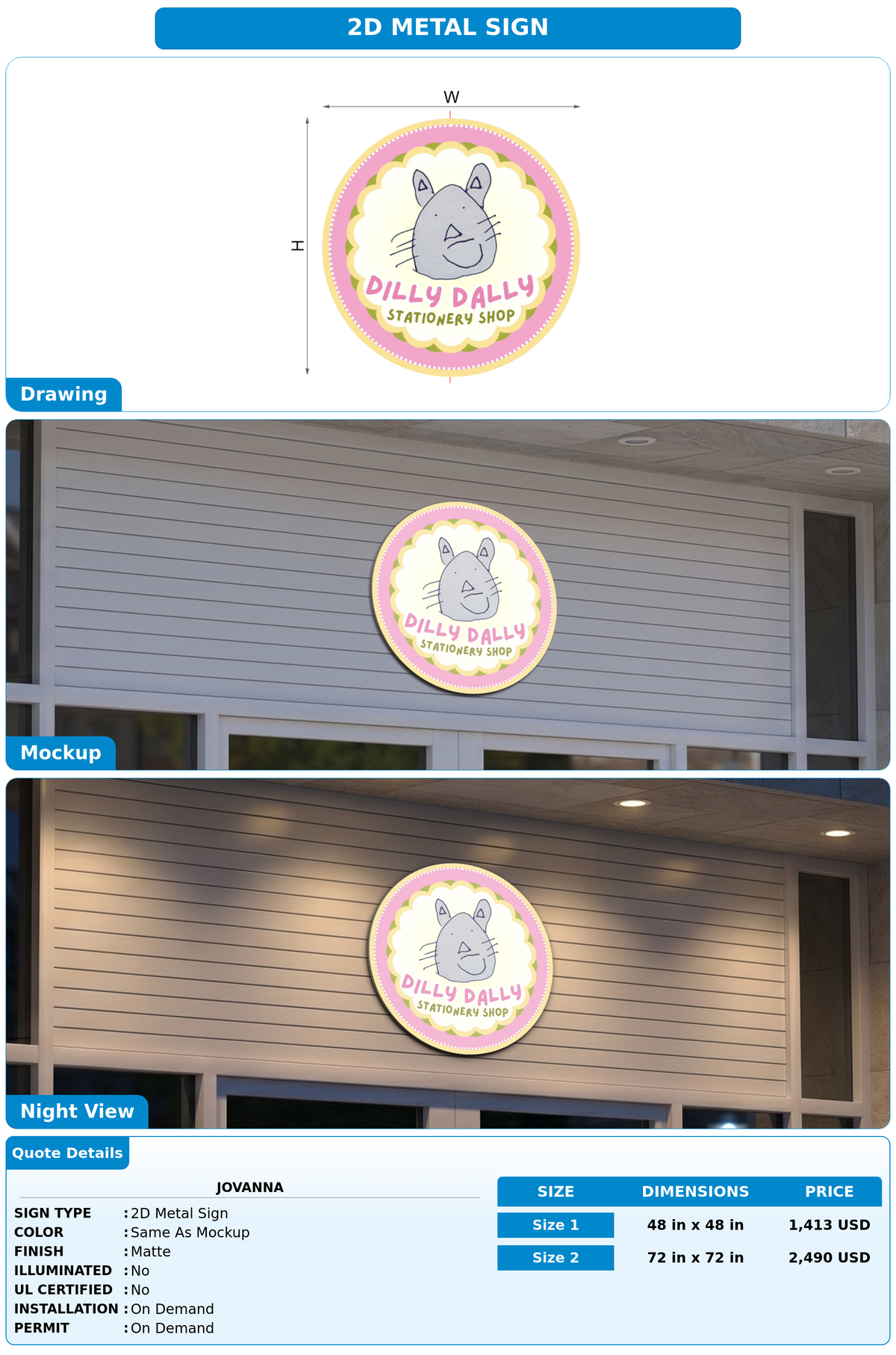 CUSTOM MOCKUP SIGN FOR Jovanna