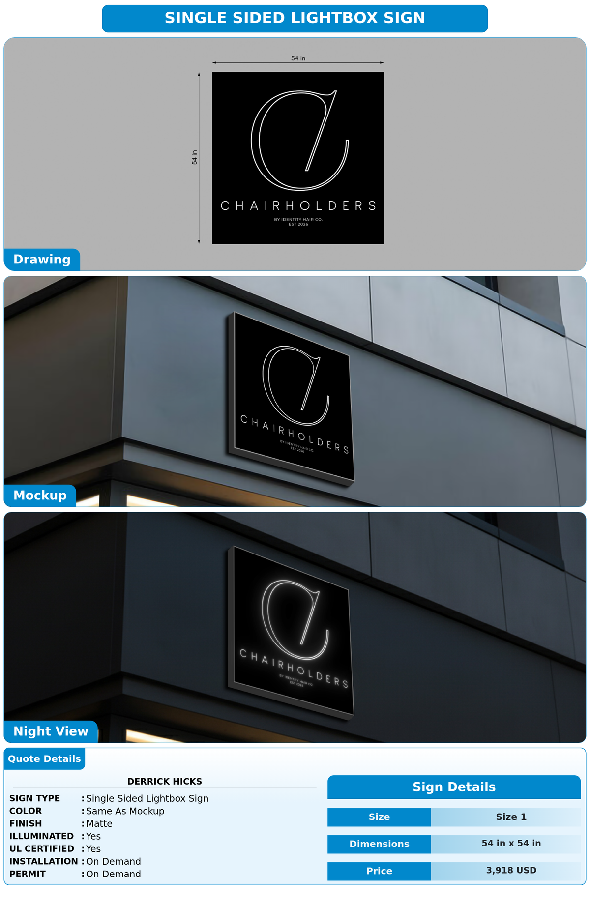 CUSTOM MOCKUP SIGN FOR Derrick Hicks