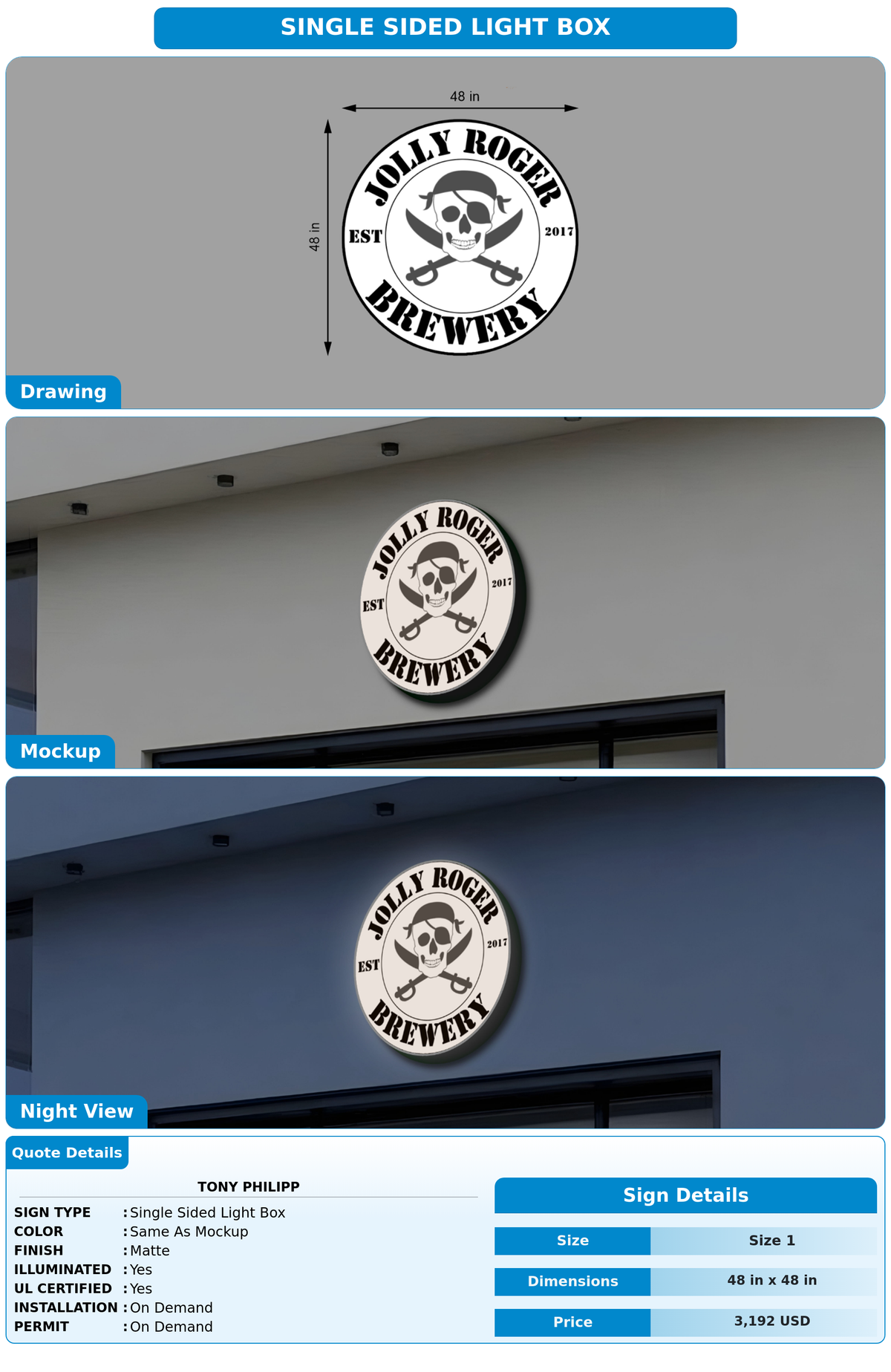 CUSTOM MOCKUP SIGN FOR tony philipp