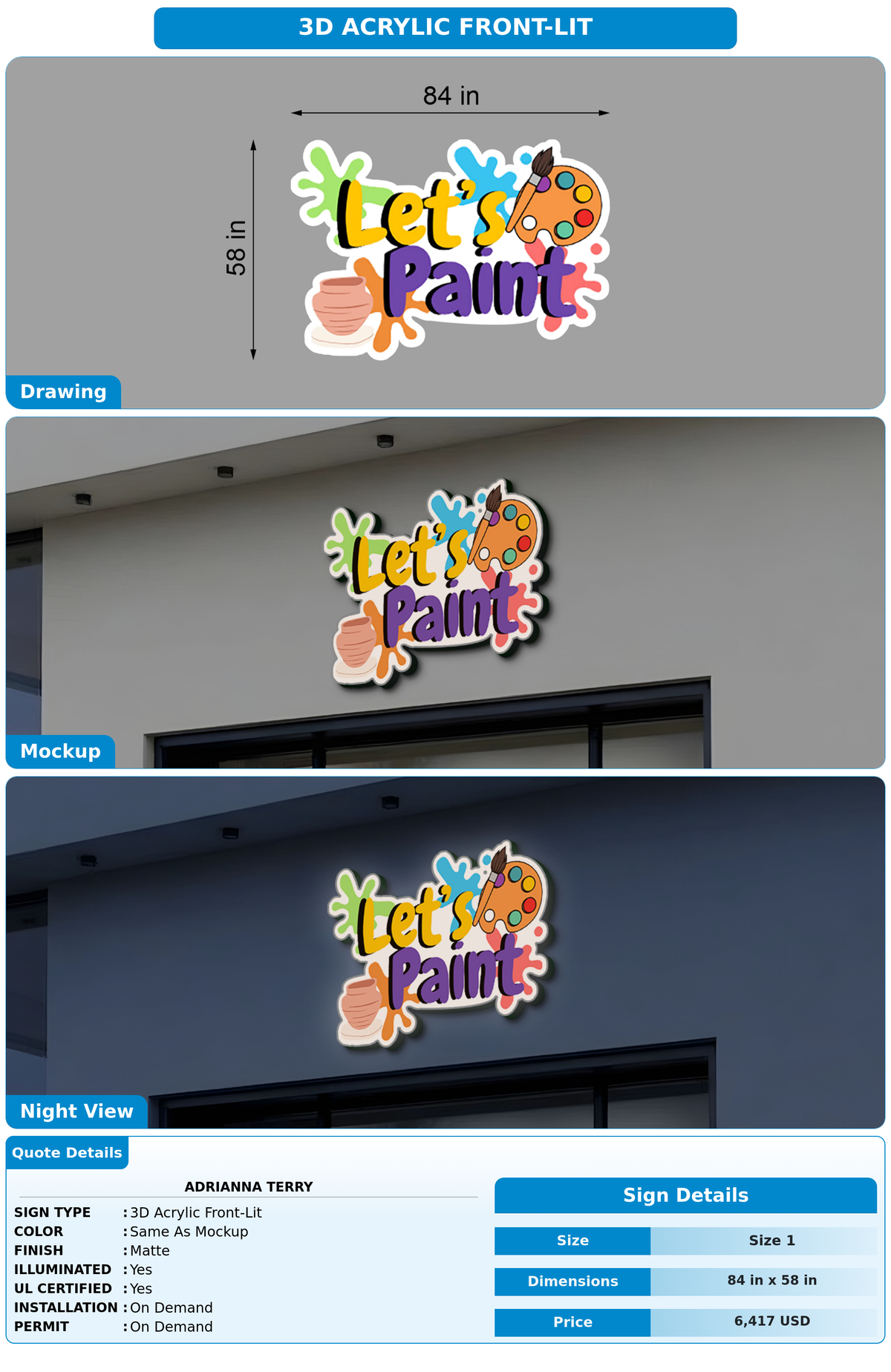CUSTOM MOCKUP SIGN FOR Adrianna Terry