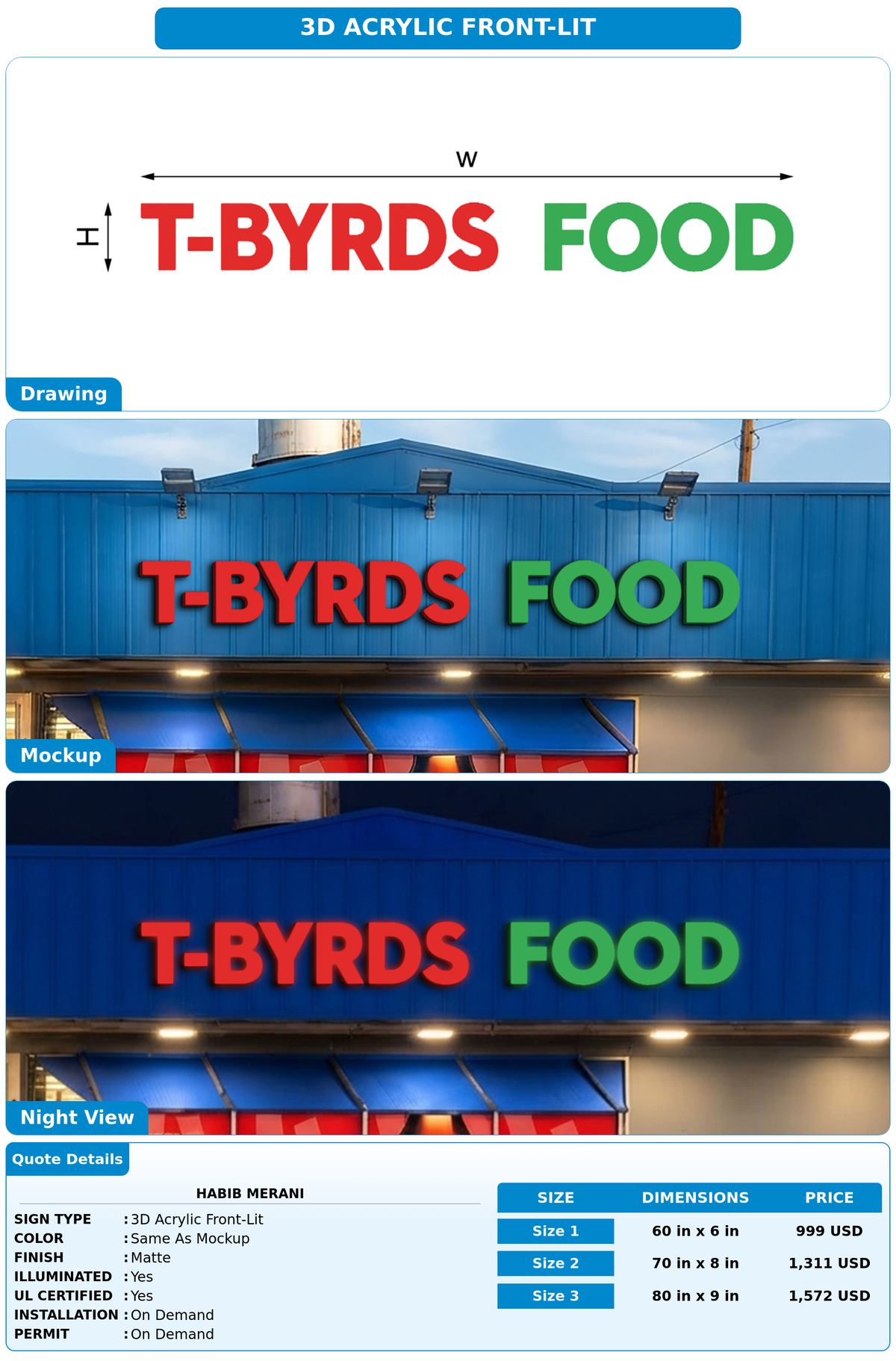 CUSTOM MOCKUP SIGN FOR Habib merani