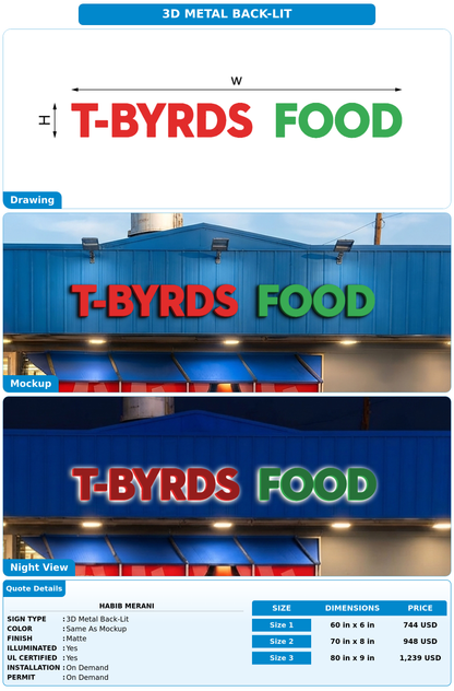 CUSTOM MOCKUP SIGN FOR Habib merani
