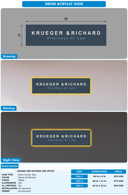 CUSTOM MOCKUP SIGN FOR Kruger snd Richard Law Office