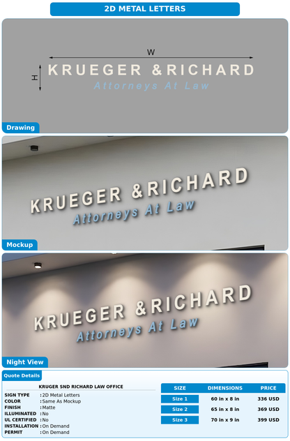 CUSTOM MOCKUP SIGN FOR Kruger snd Richard Law Office