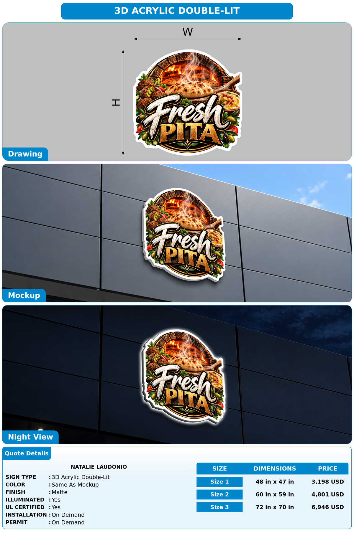 CUSTOM MOCKUP SIGN FOR Natalie laudonio