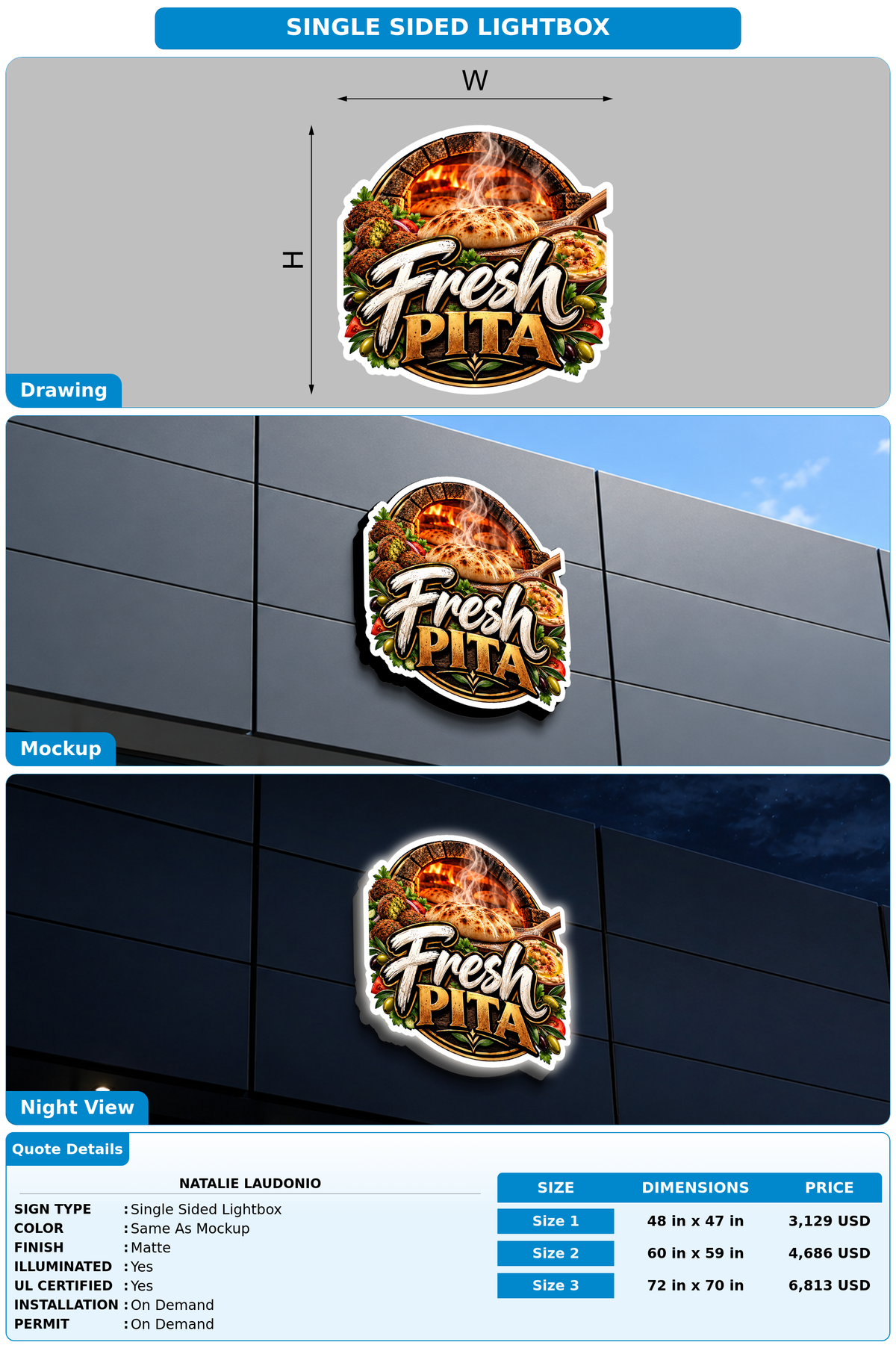 CUSTOM MOCKUP SIGN FOR Natalie laudonio