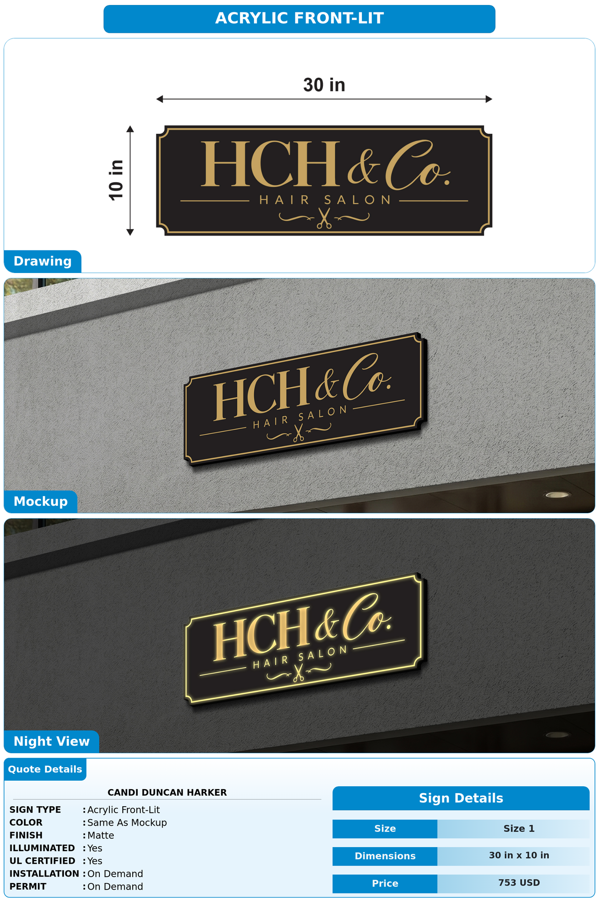 CUSTOM MOCKUP SIGN FOR Candi Duncan Harker