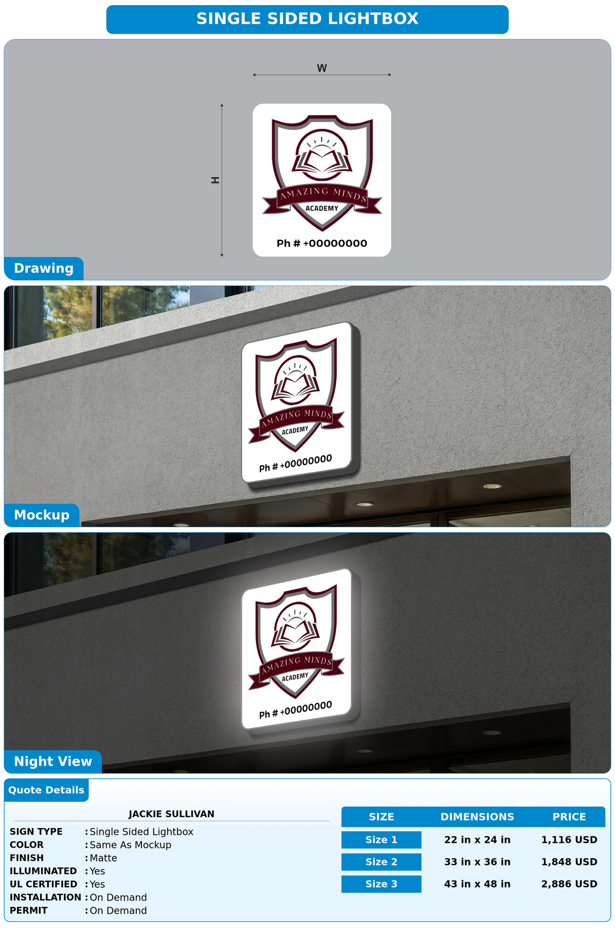 CUSTOM MOCKUP SIGN FOR Jackie Sullivan