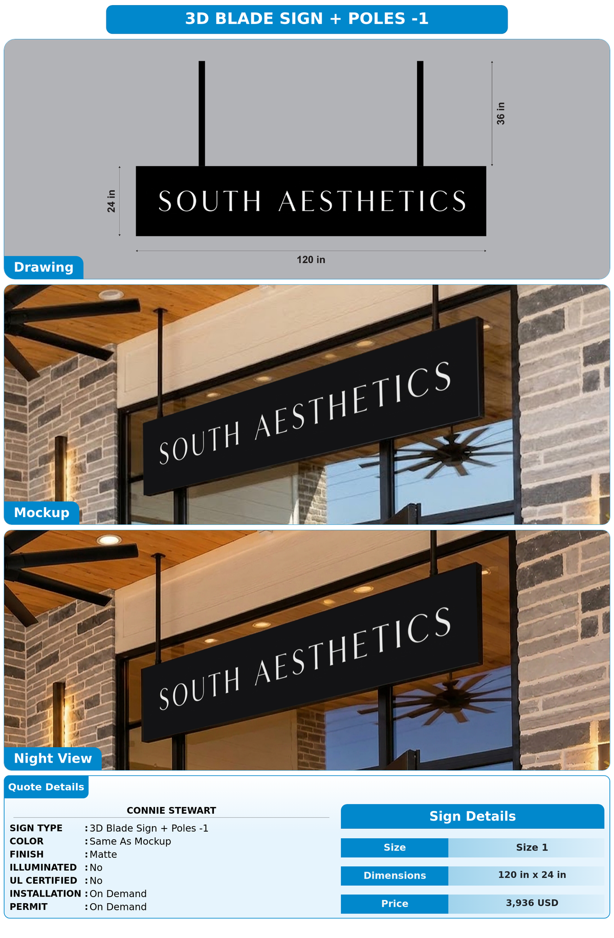 CUSTOM MOCKUP SIGN FOR Connie Stewart