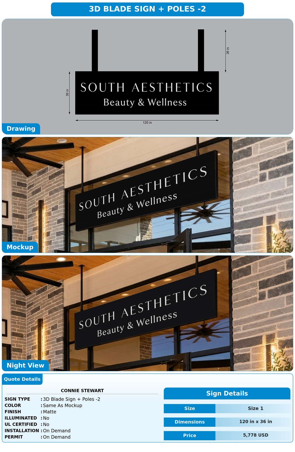CUSTOM MOCKUP SIGN FOR Connie Stewart