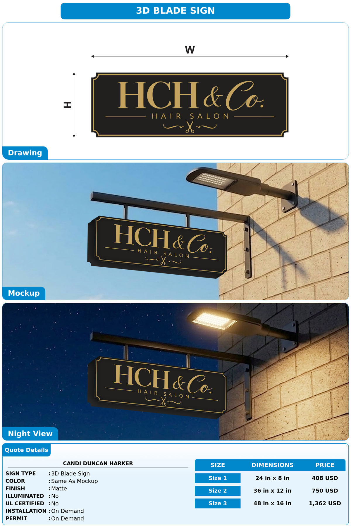 CUSTOM MOCKUP SIGN FOR Candi Duncan Harker