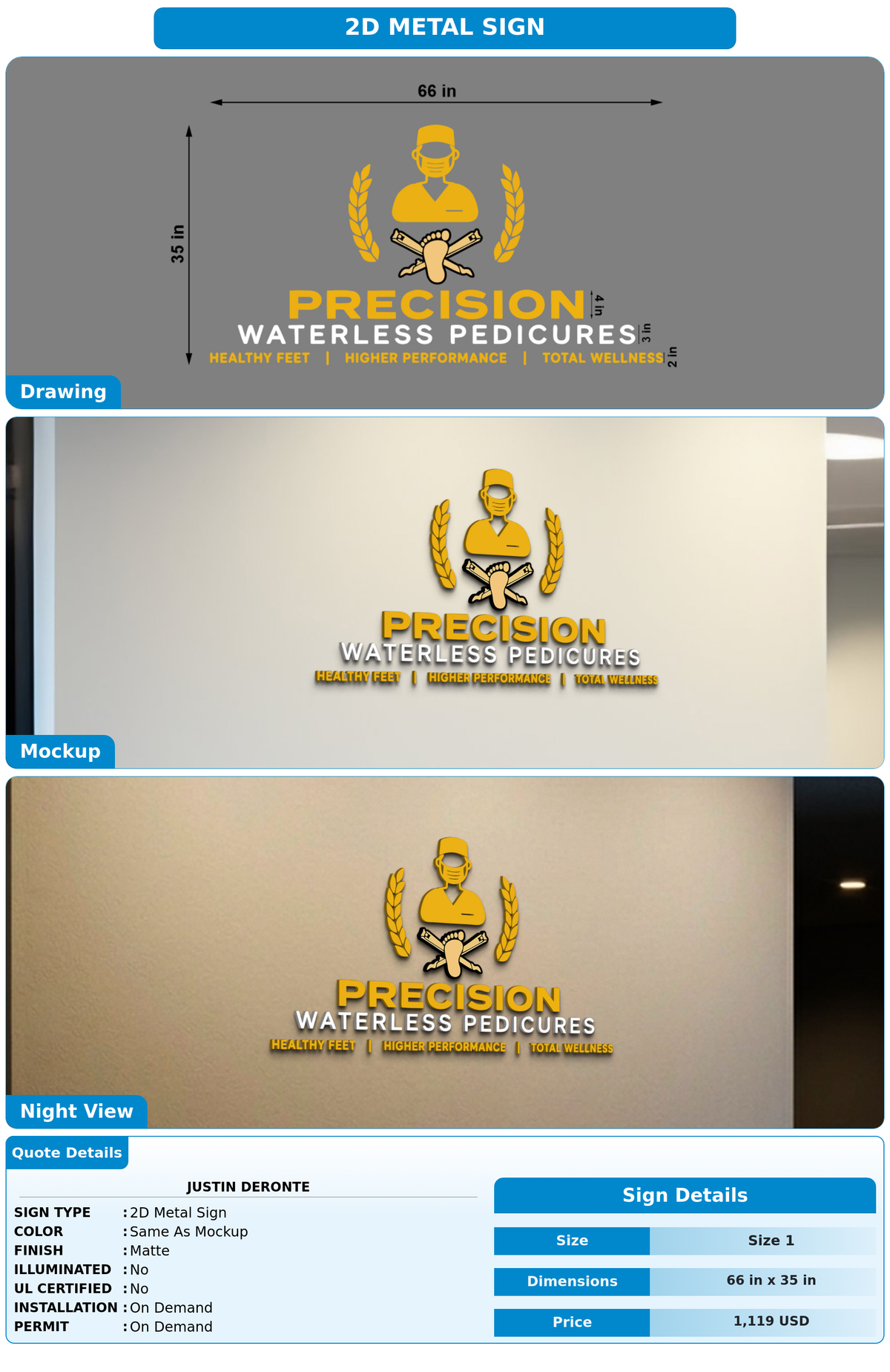 CUSTOM MOCKUP SIGN FOR Justin Deronte