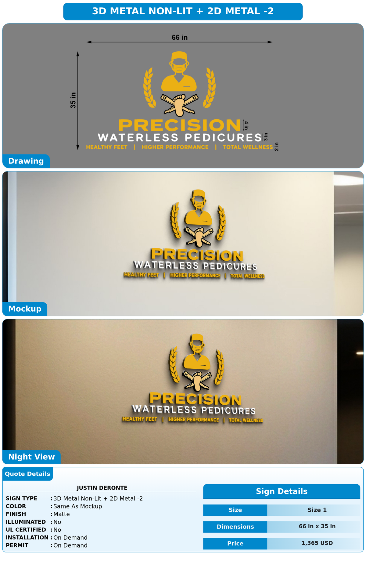 CUSTOM MOCKUP SIGN FOR Justin Deronte