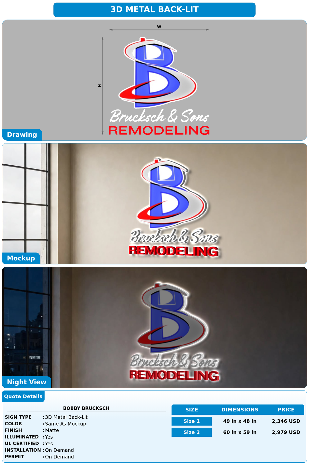 CUSTOM MOCKUP SIGN FOR Bobby Brucksch