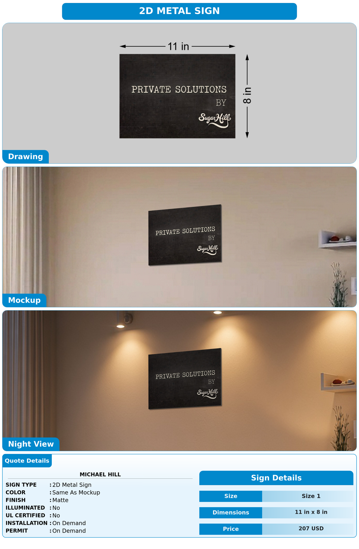 CUSTOM MOCKUP SIGN FOR Michael hill
