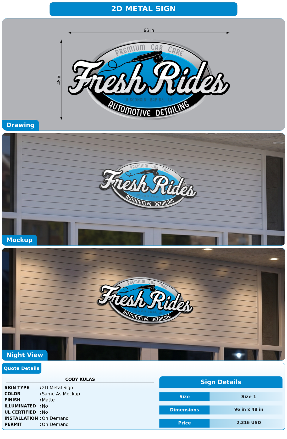 CUSTOM MOCKUP SIGN FOR Cody Kulas