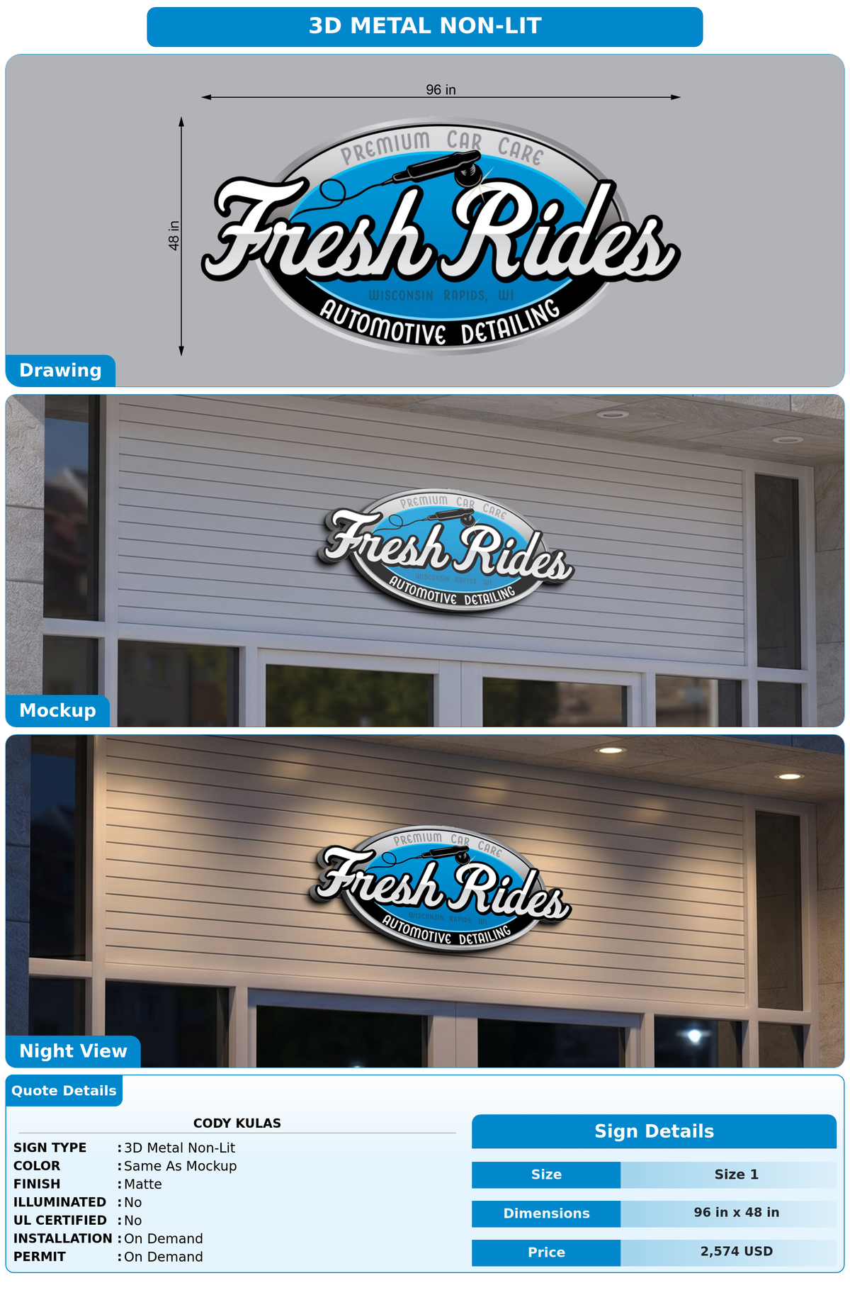 CUSTOM MOCKUP SIGN FOR Cody Kulas