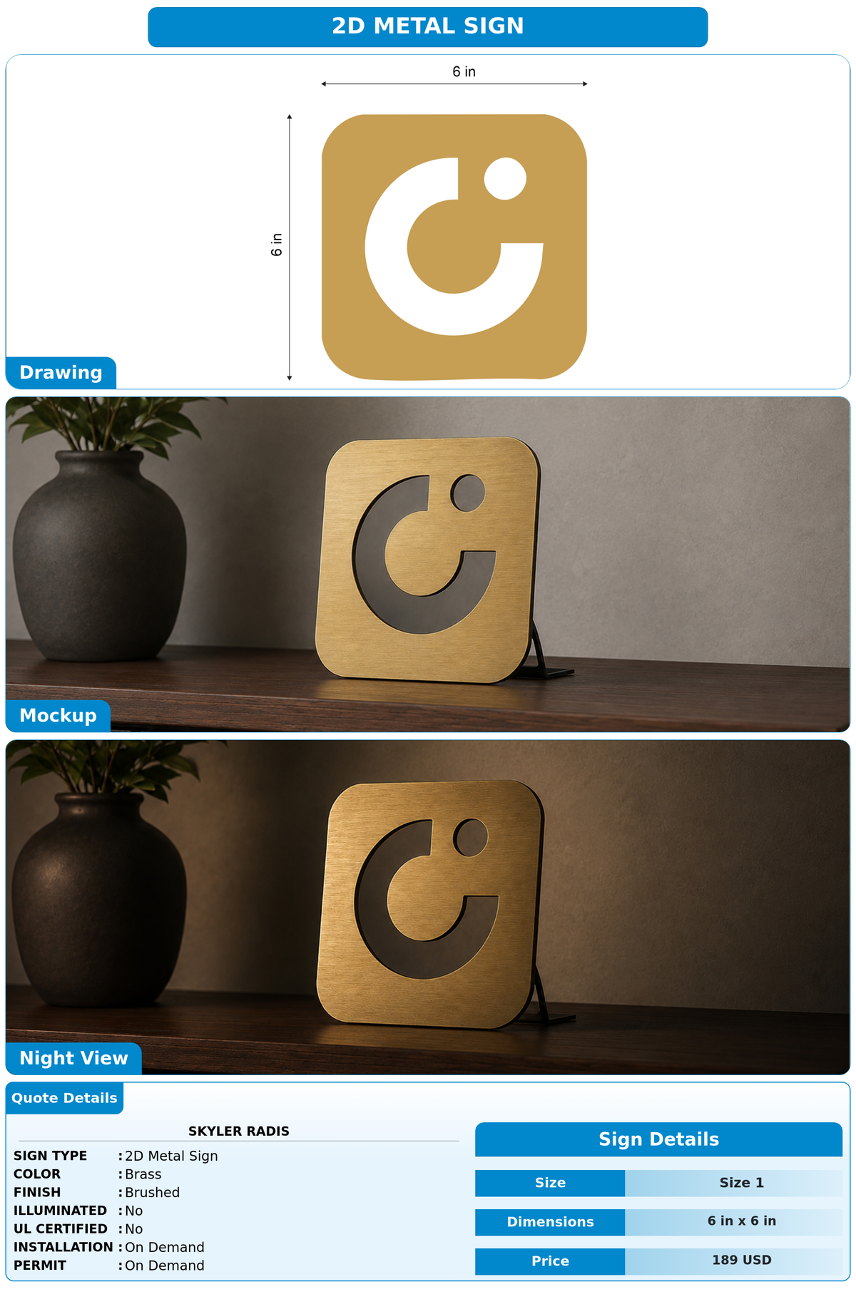 CUSTOM MOCKUP SIGN FOR Skyler Radis