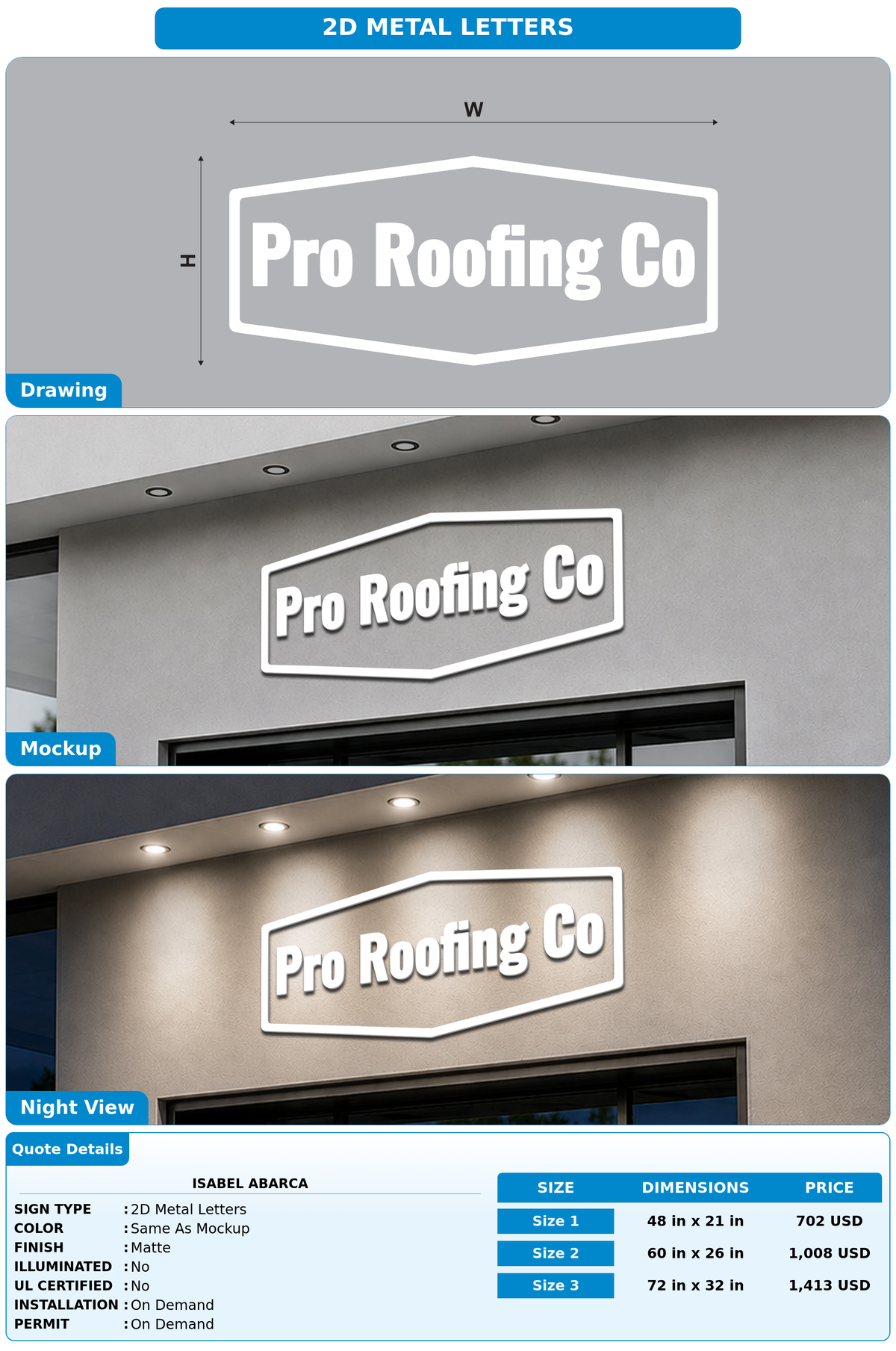 CUSTOM MOCKUP SIGN FOR Isabel abarca