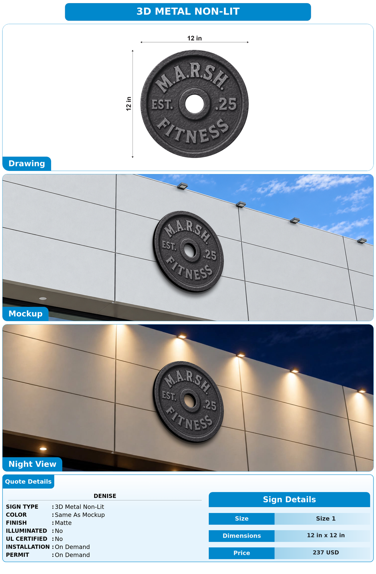 CUSTOM MOCKUP SIGN FOR Denise
