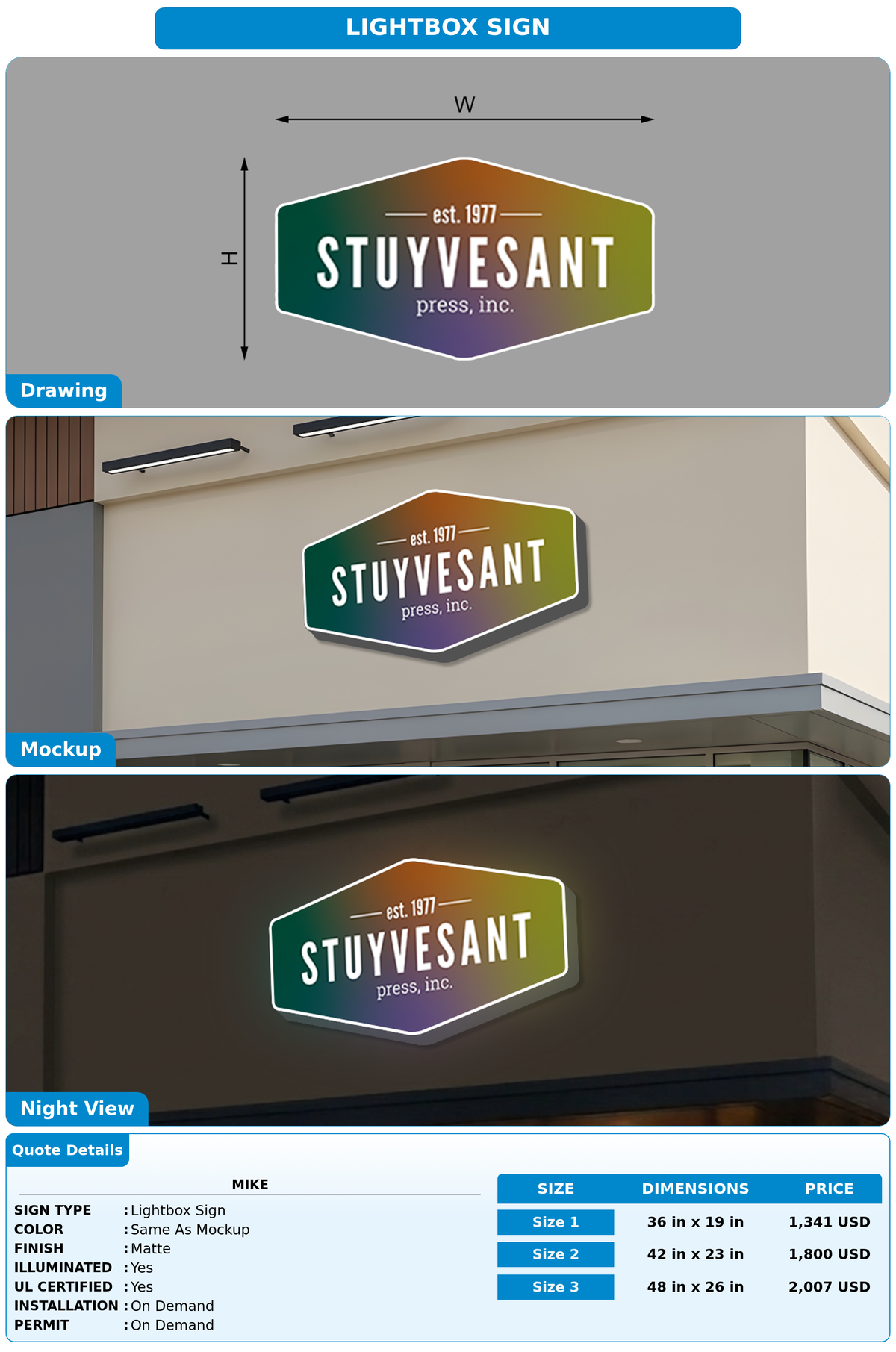 CUSTOM MOCKUP SIGN FOR Mike