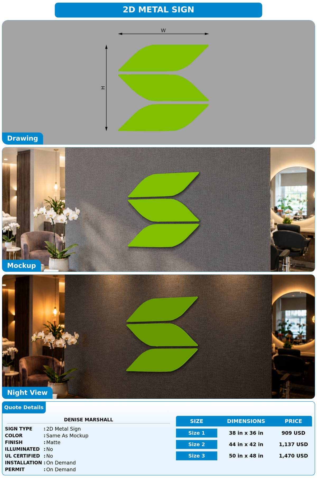 CUSTOM MOCKUP SIGN FOR Denise Marshall